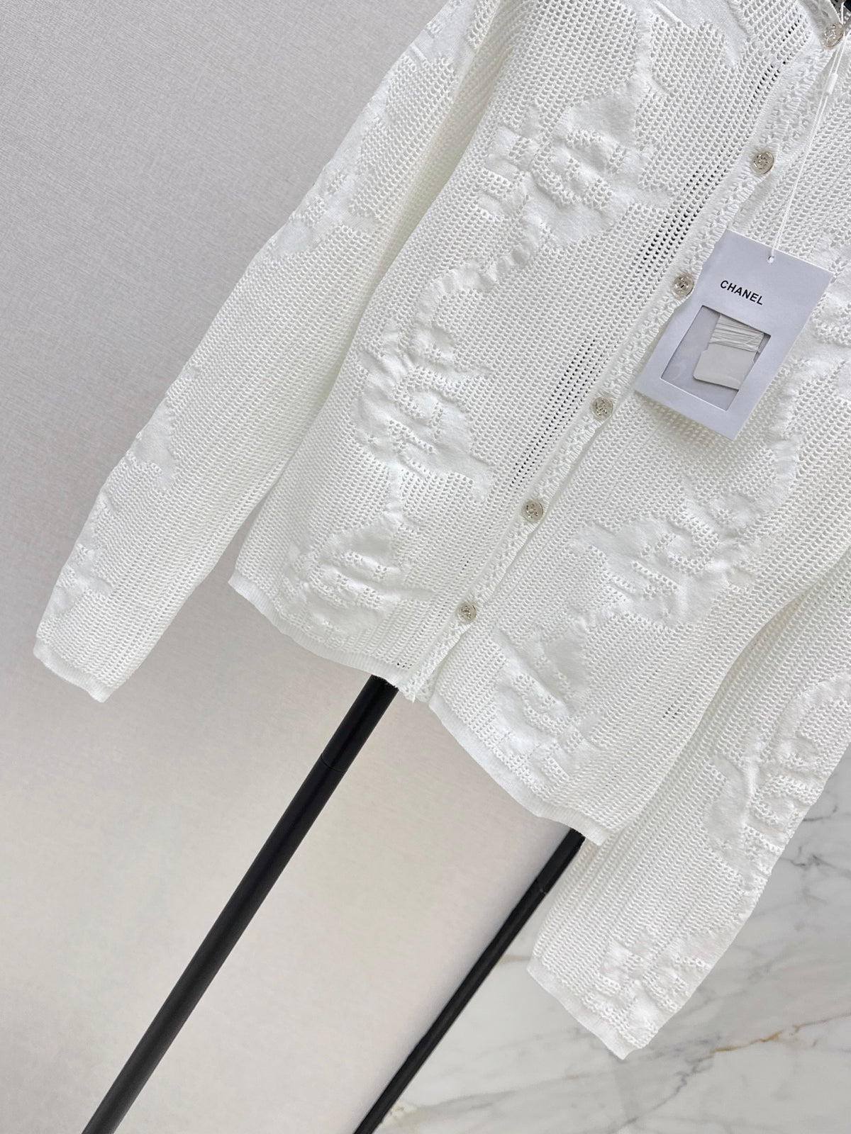 26FW New Cut-out Floral Jacquard Knit Cardigan 🤍