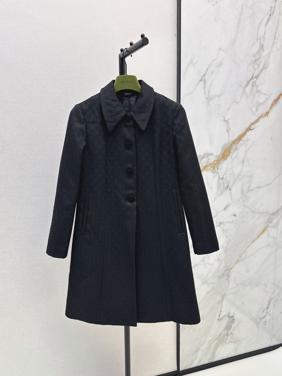 26FW New Logo Jacquard Long Coat with Lapel 🖤