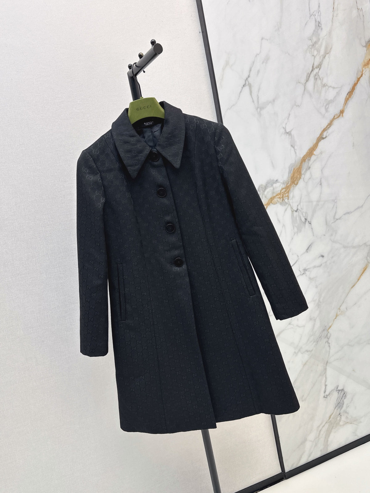 26FW New Logo Jacquard Long Coat with Lapel 🖤