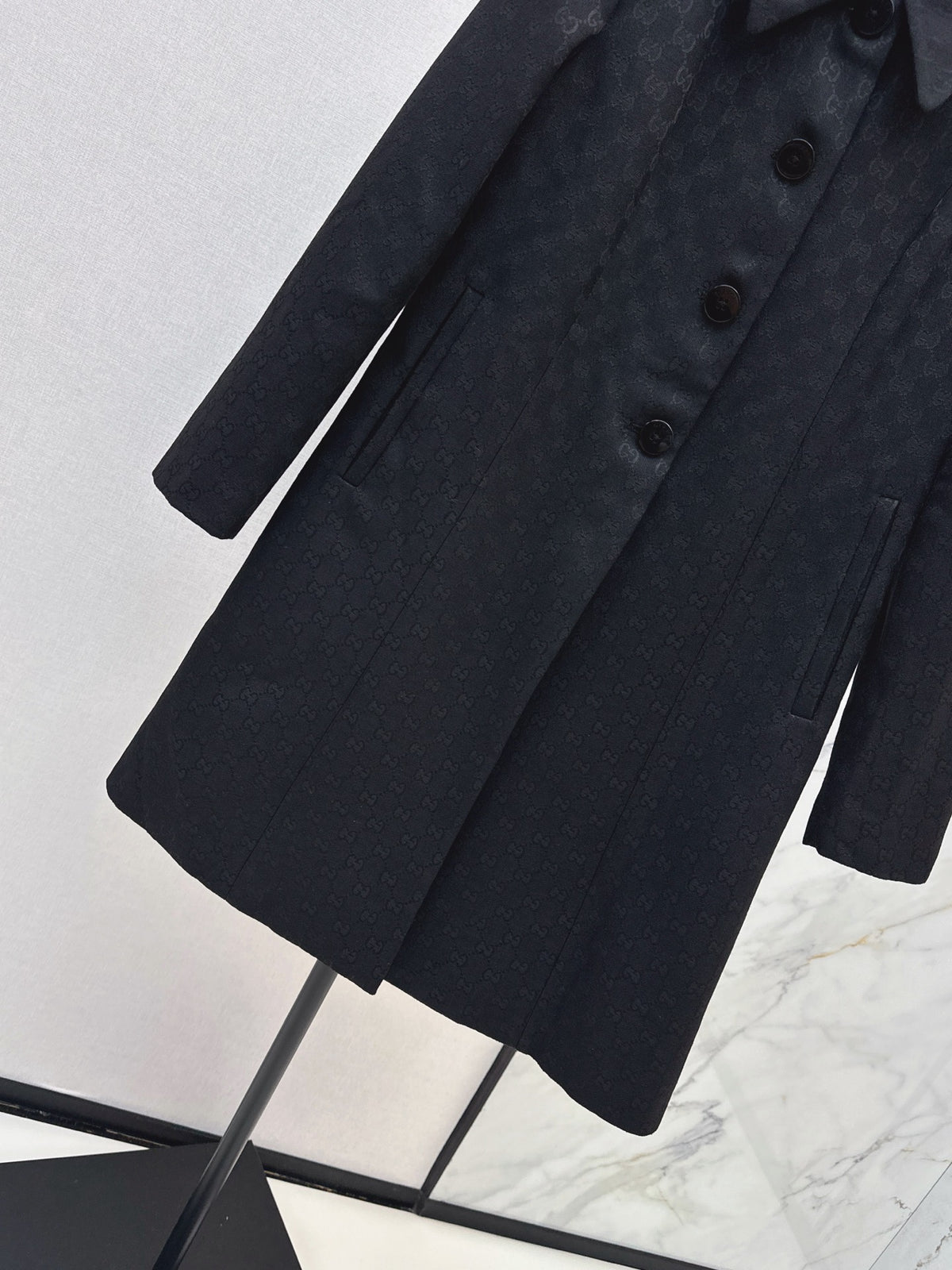 26FW New Logo Jacquard Long Coat with Lapel 🖤