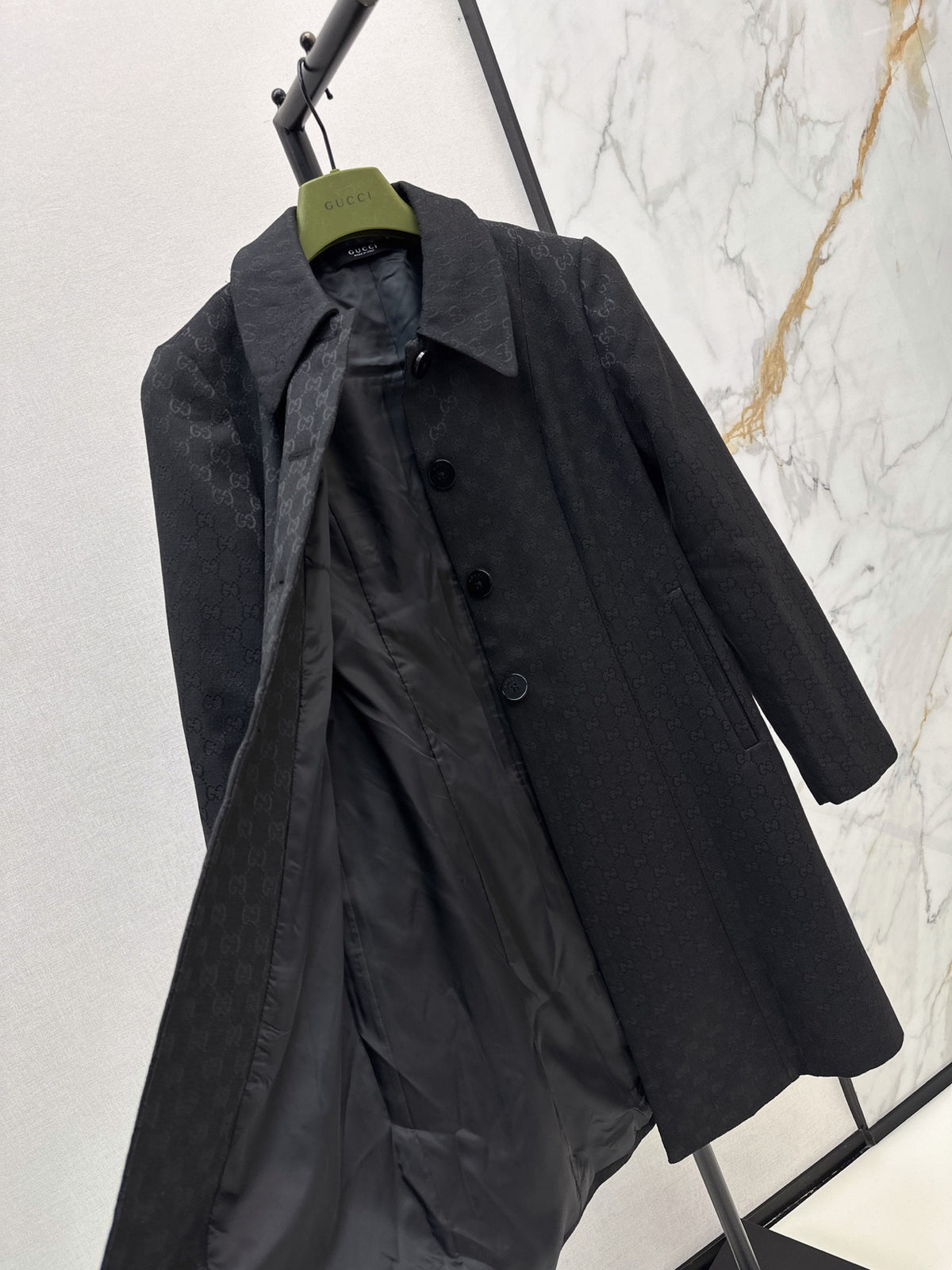 26FW New Logo Jacquard Long Coat with Lapel 🖤