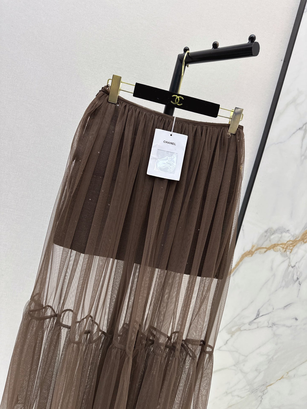 26FW New Arrival: Knitted Skirt + Mesh Maxi Skirt Two-Piece Set 🤍