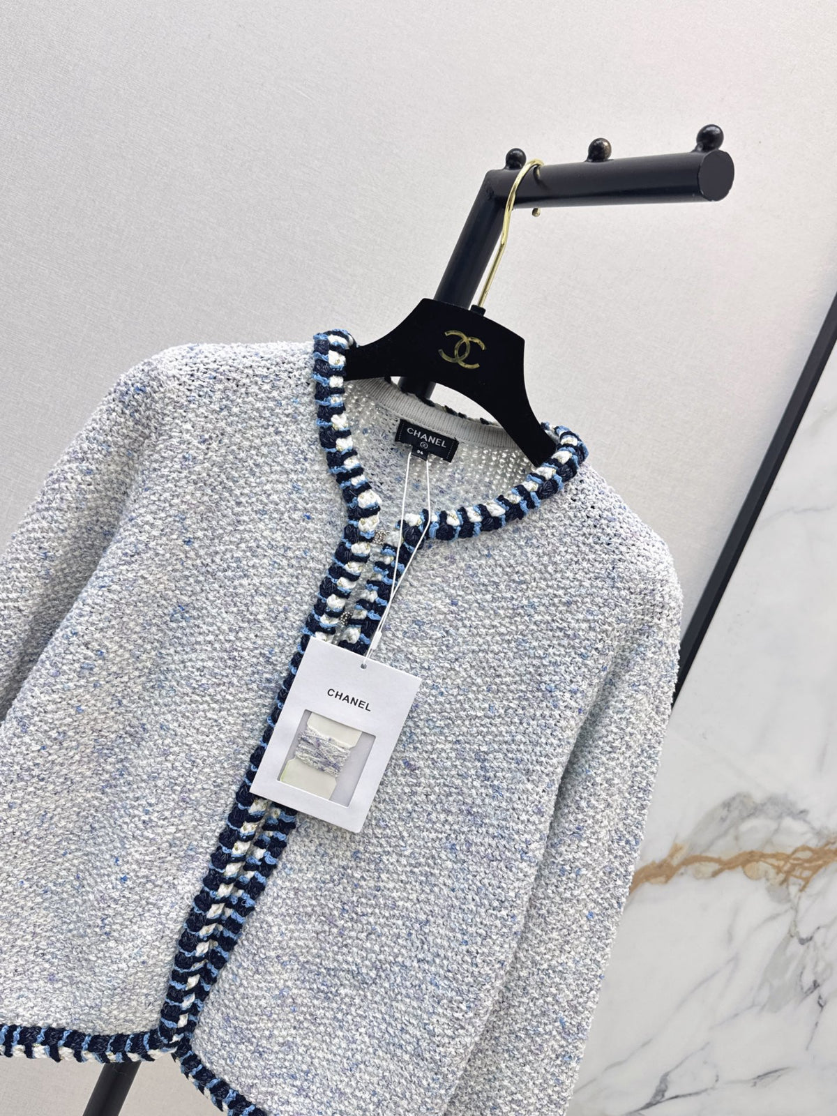26FW New Knitted Cardigan with Braided Piping 💙