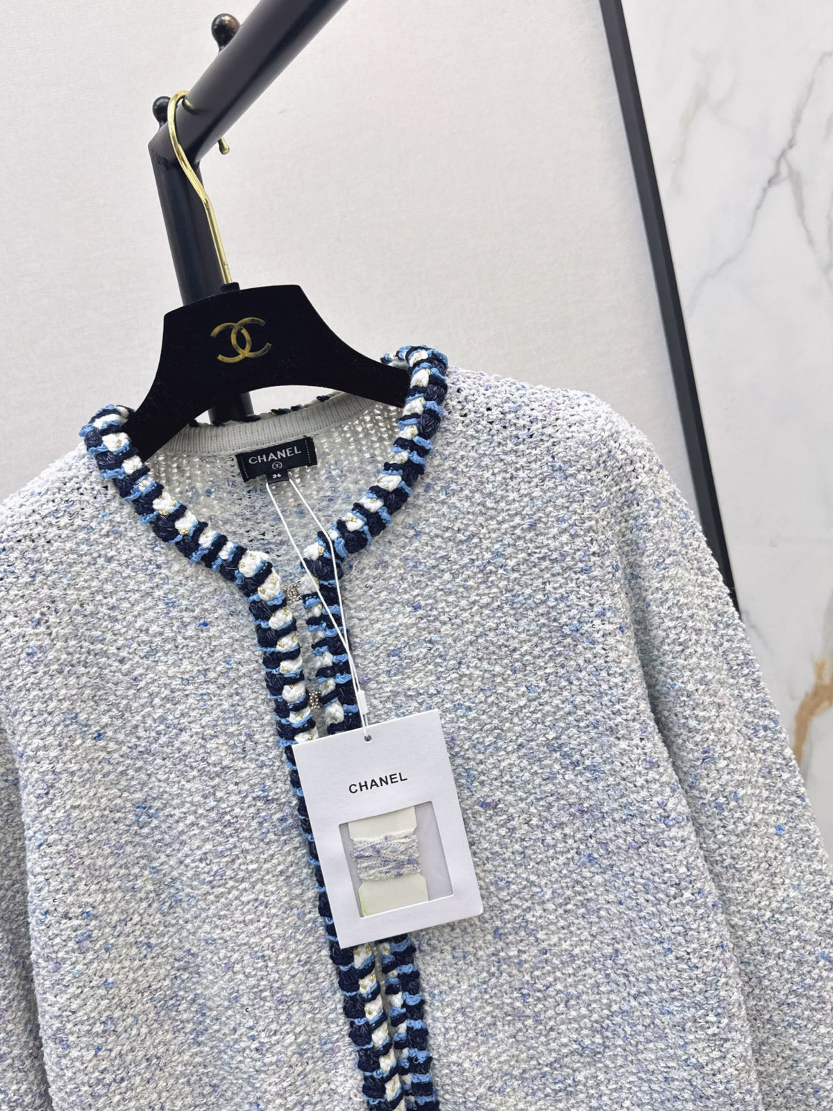 26FW New Knitted Cardigan with Braided Piping 💙
