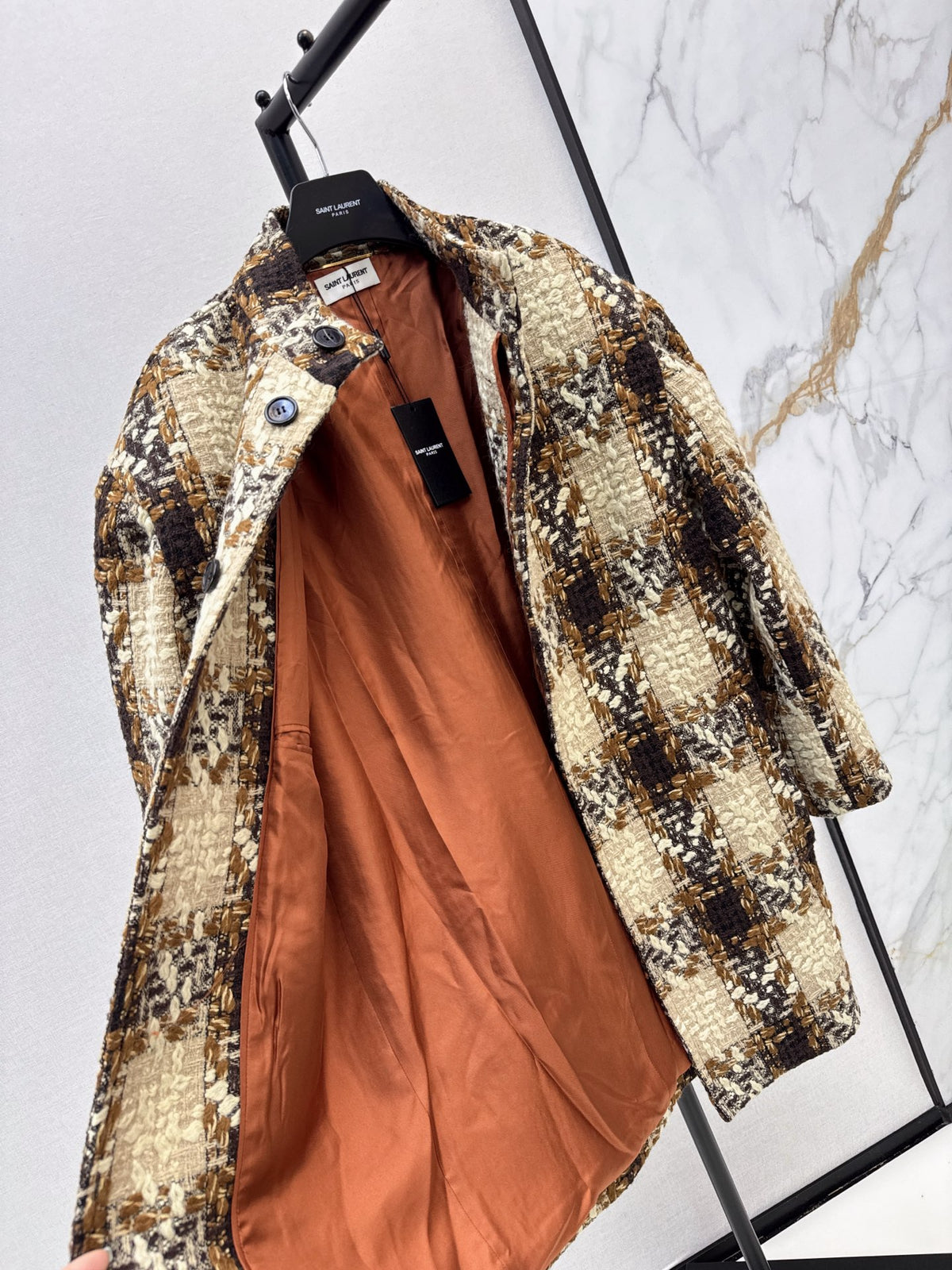 ❤️‍🔥Limited edition❤️‍🔥 26FW New Long Plaid Tweed Coat 🖤