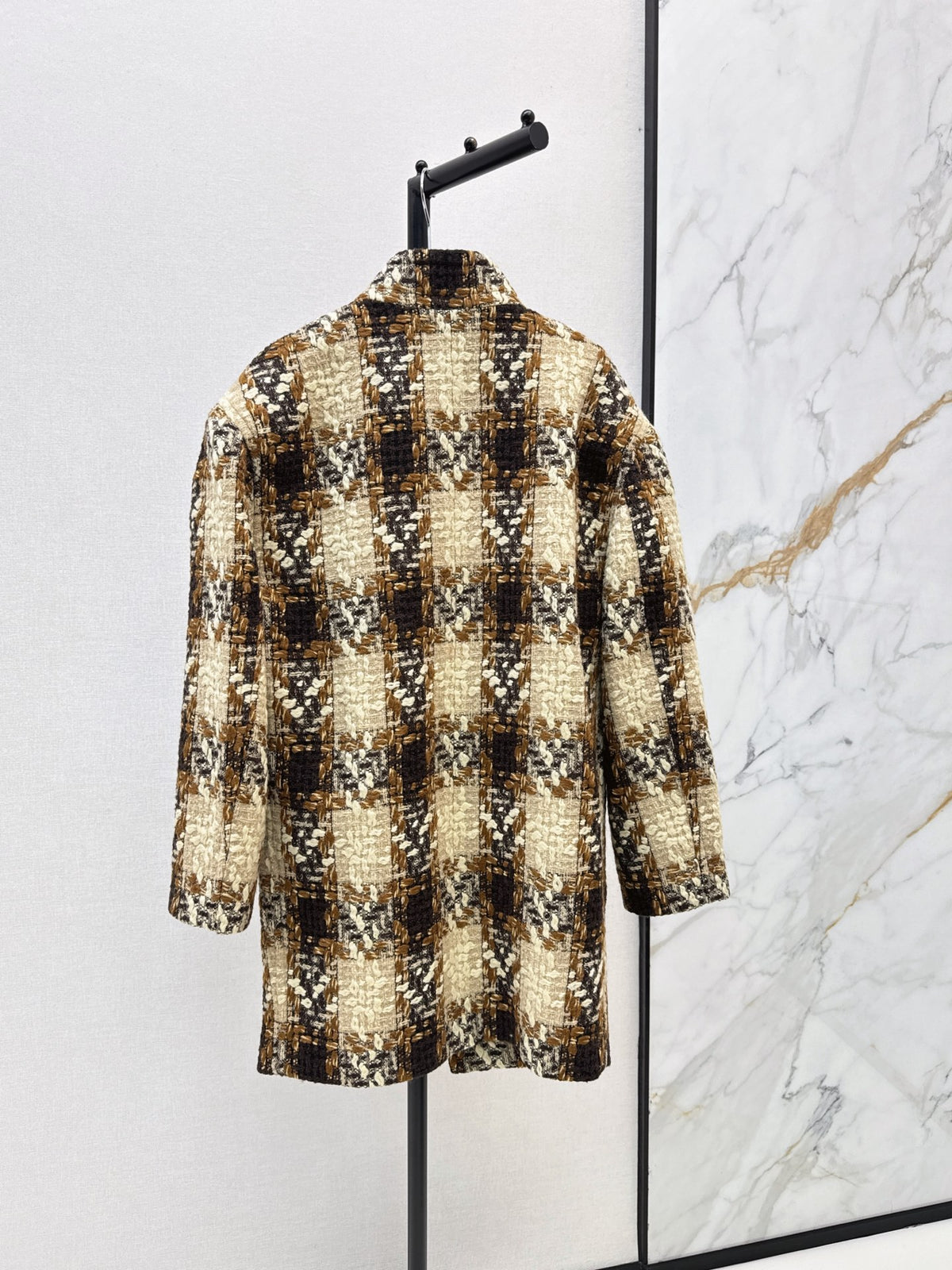 ❤️‍🔥Limited edition❤️‍🔥 26FW New Long Plaid Tweed Coat 🖤