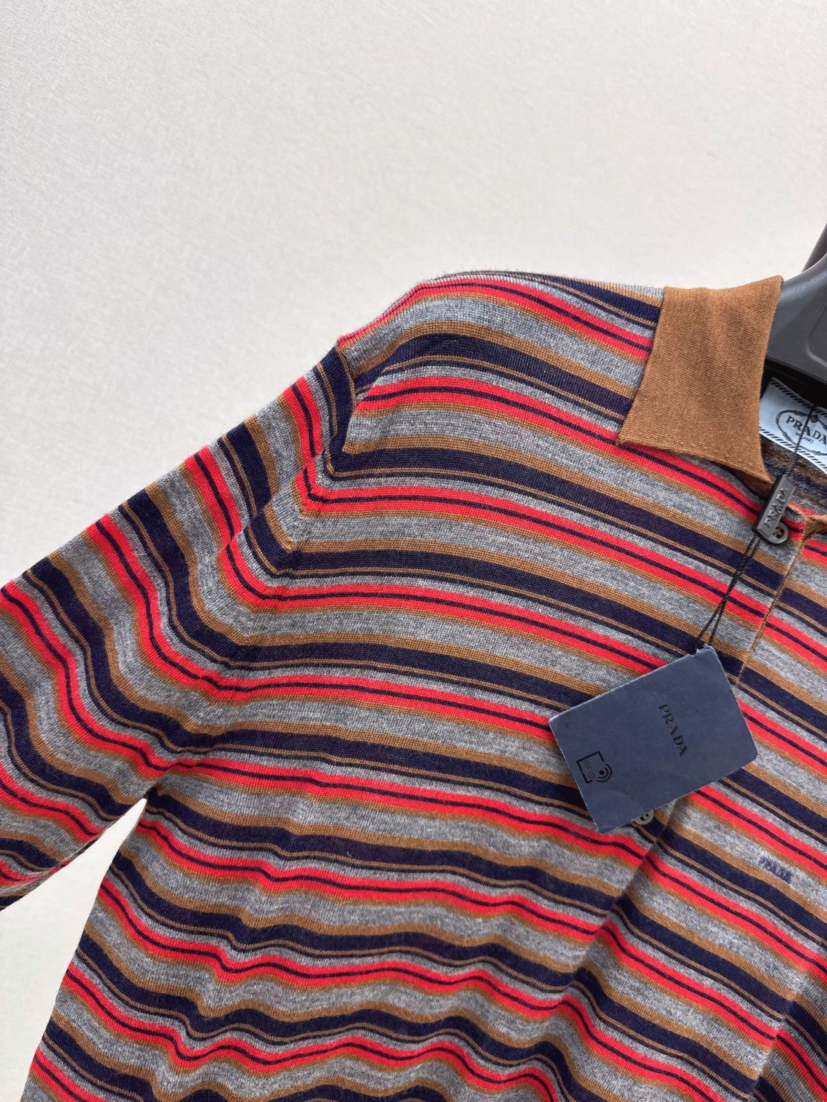 26FW New Striped Long-Sleeve Knit Polo 🤎
