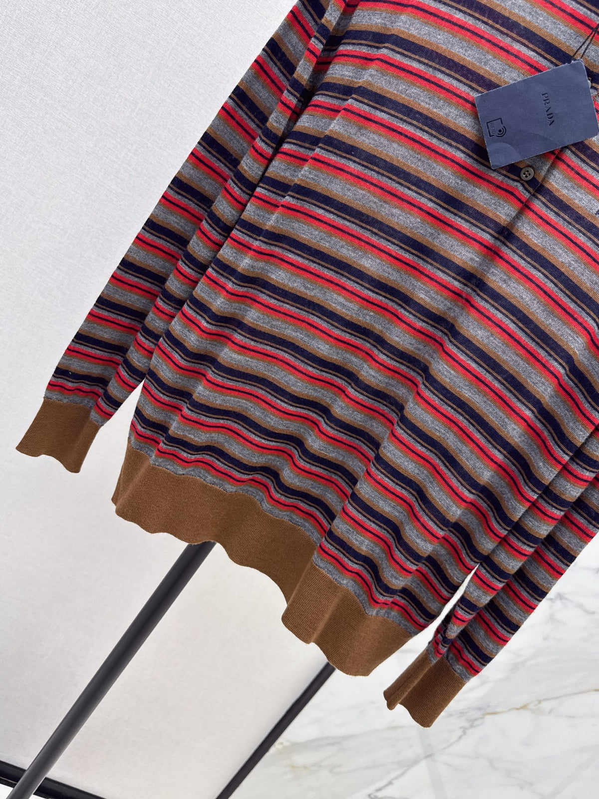 26FW New Striped Long-Sleeve Knit Polo 🤎