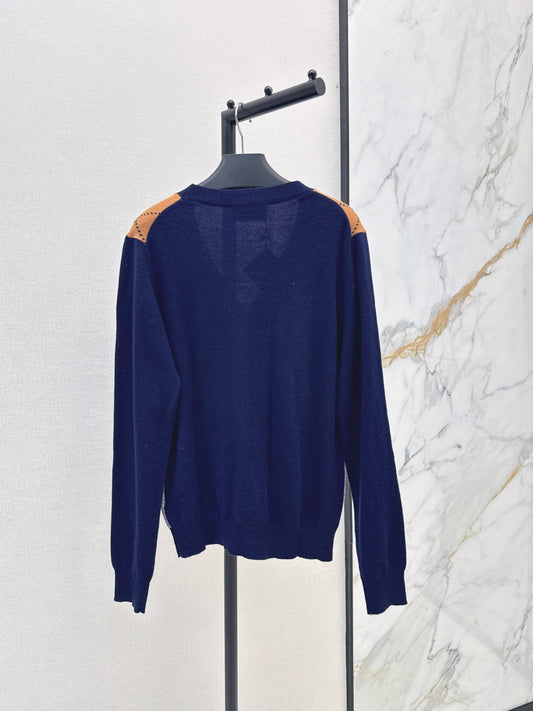 26FW New Color-Block Diamond-Pattern V-Neck Knit Cardigan 🖤