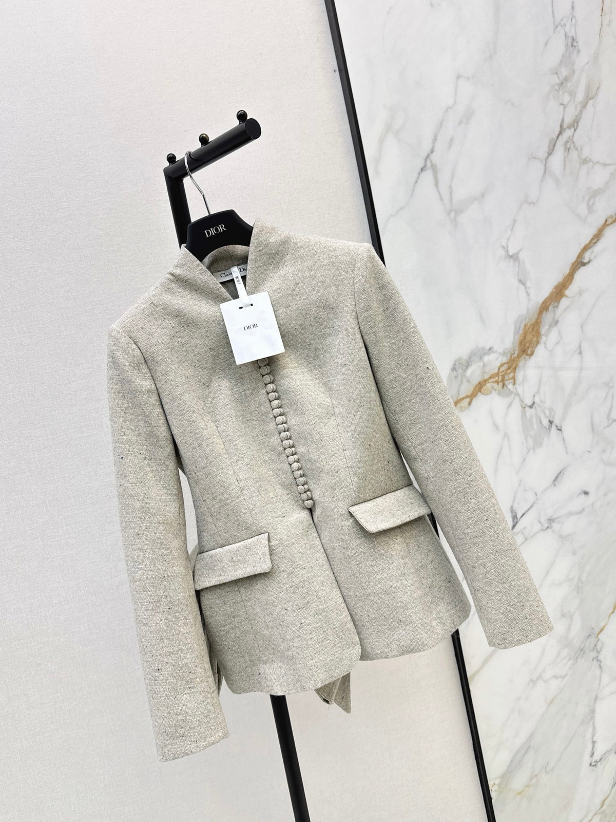 26FW New Stand-Collar Jacket with Covered Buttons 🤍
