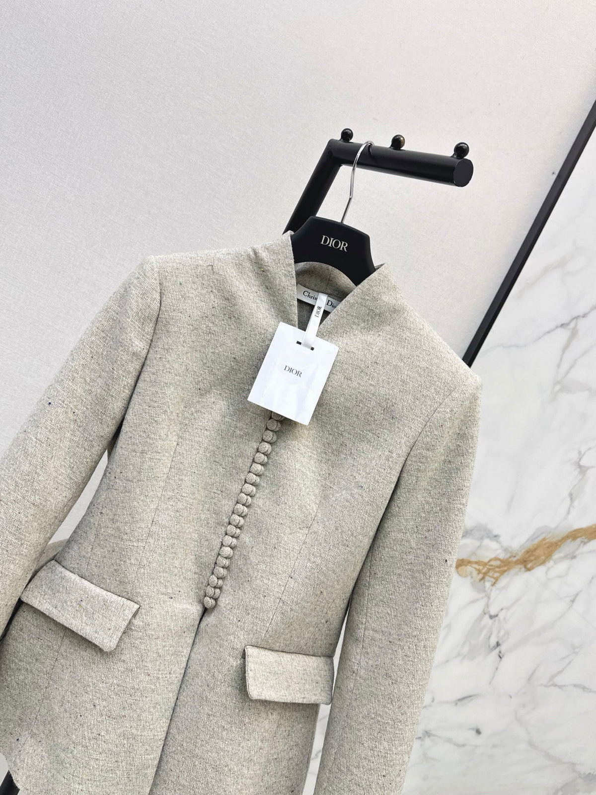 26FW New Stand-Collar Jacket with Covered Buttons 🤍