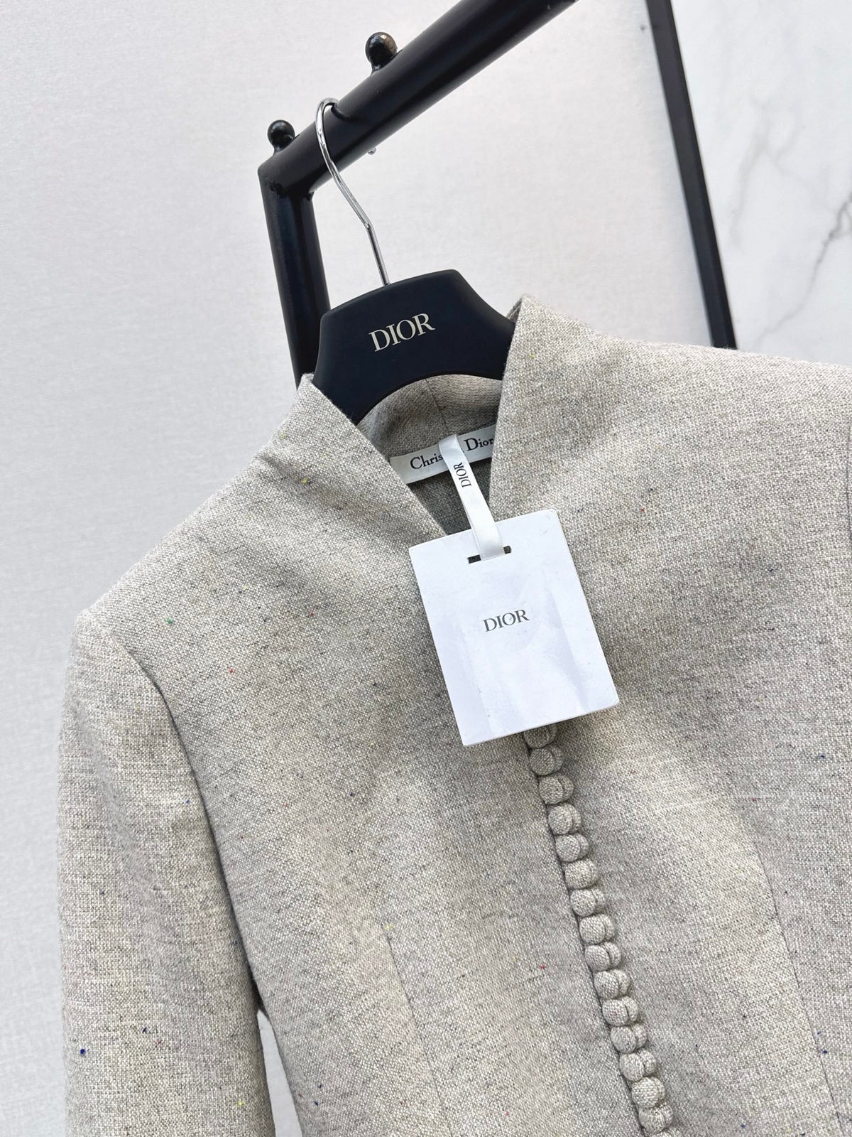 26FW New Stand-Collar Jacket with Covered Buttons 🤍