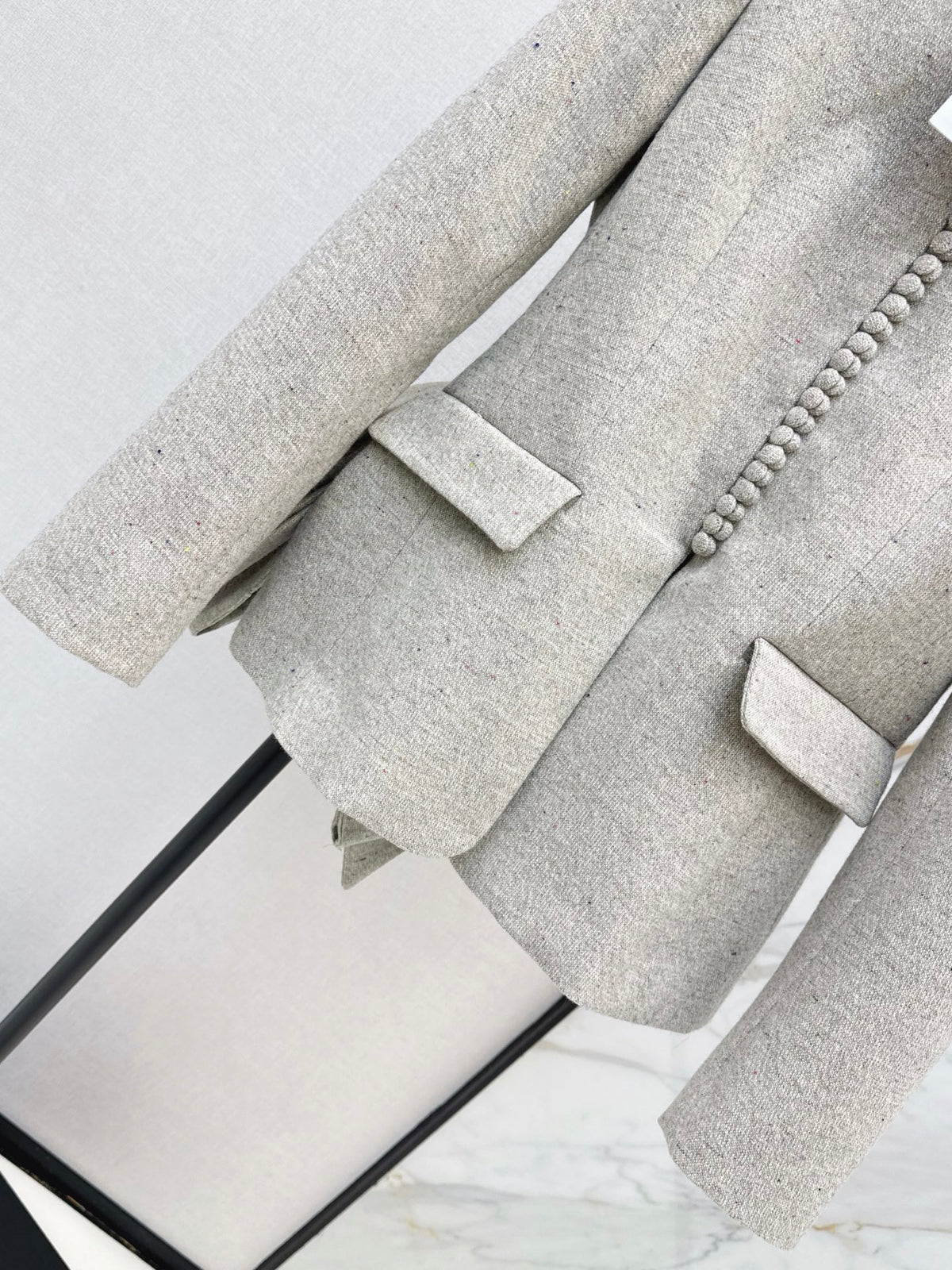 26FW New Stand-Collar Jacket with Covered Buttons 🤍