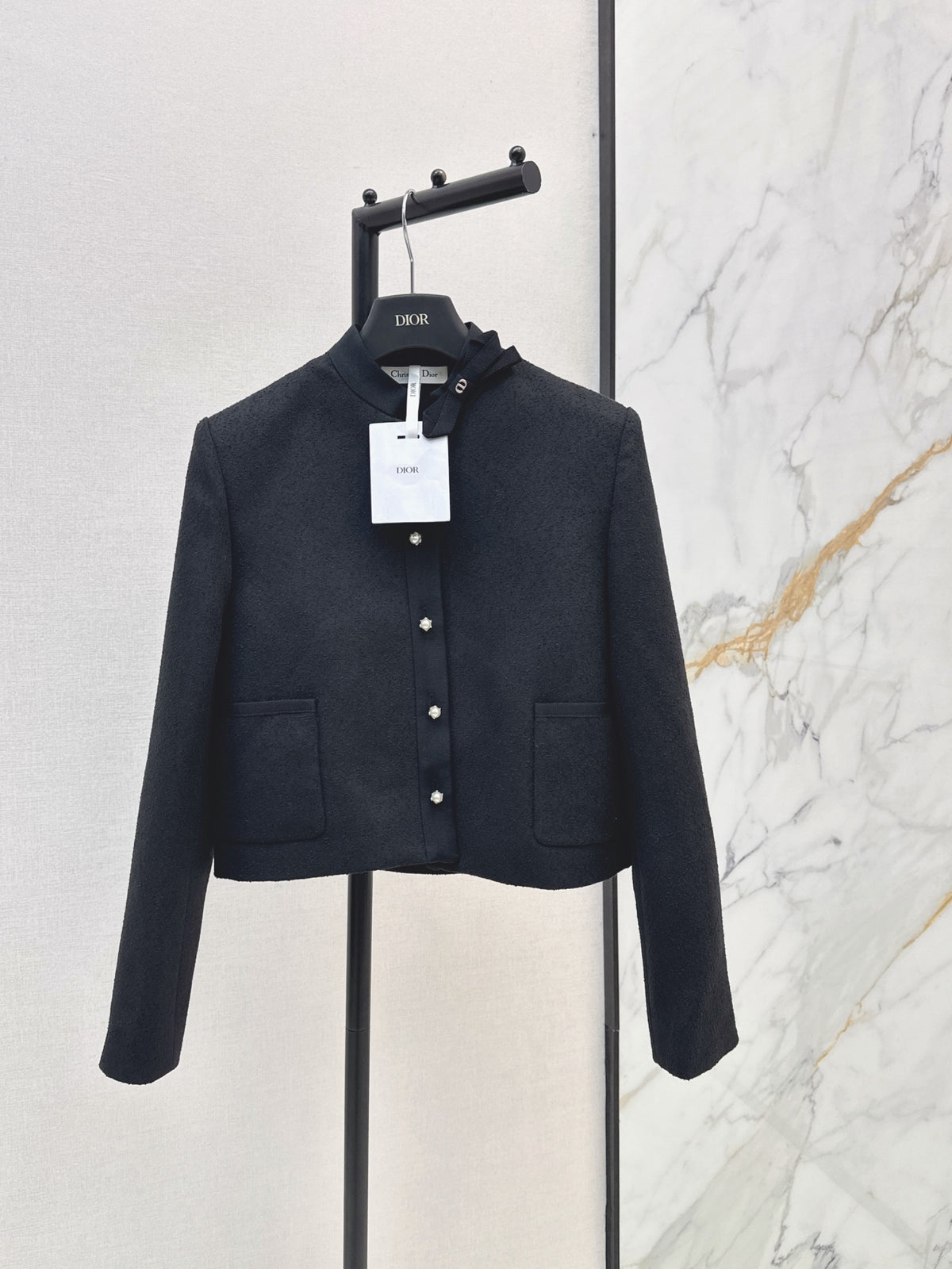 26FW New French-Style Stand-Collar Bow Jacket 🤍
