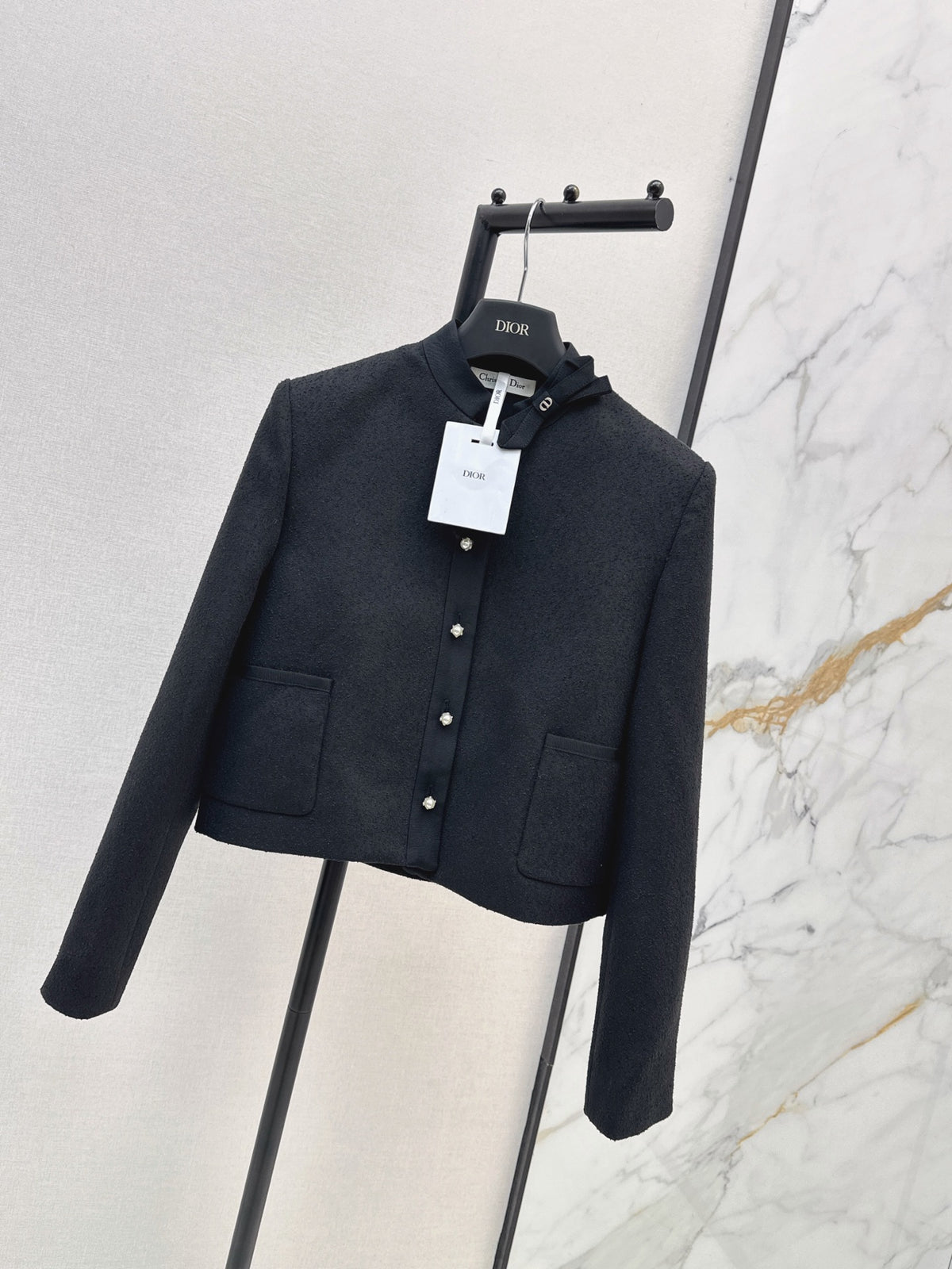 26FW New French-Style Stand-Collar Bow Jacket 🤍