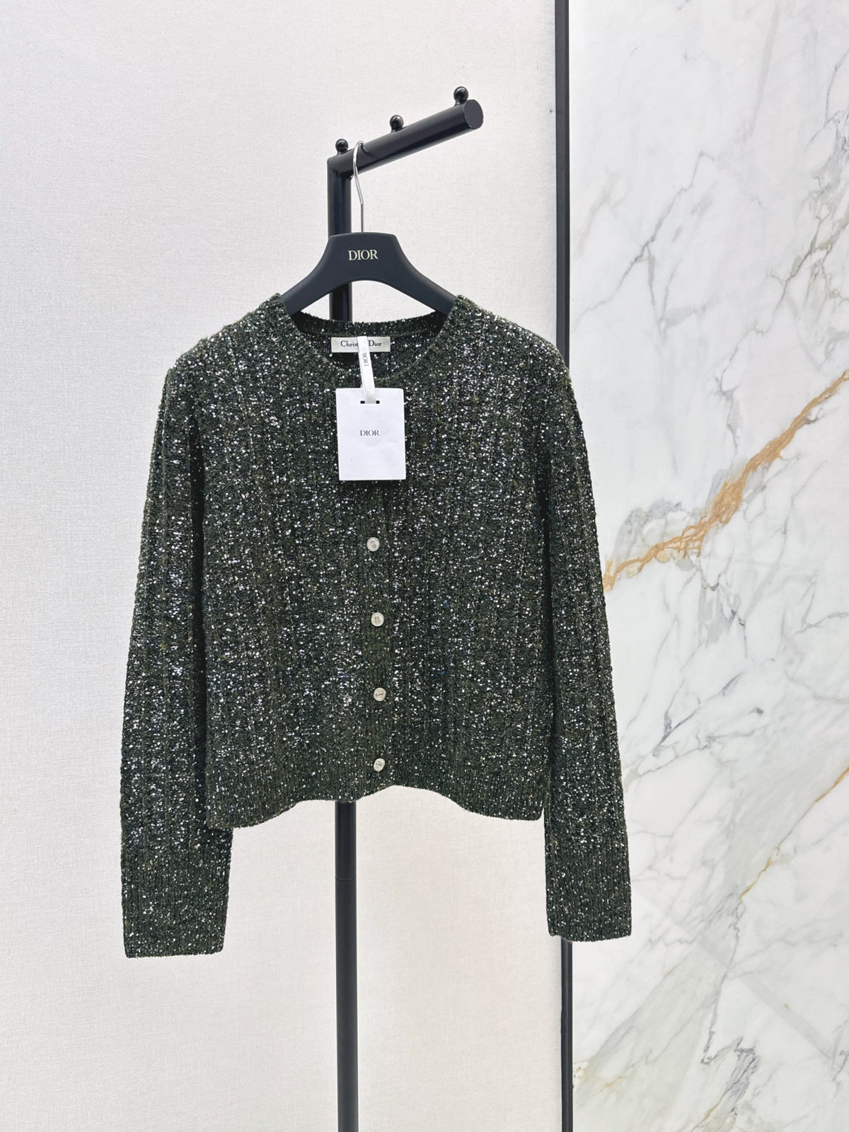 🔥Highest Quality🔥26FW New Iridescent Sequin Cashmere Cardigan 🖤