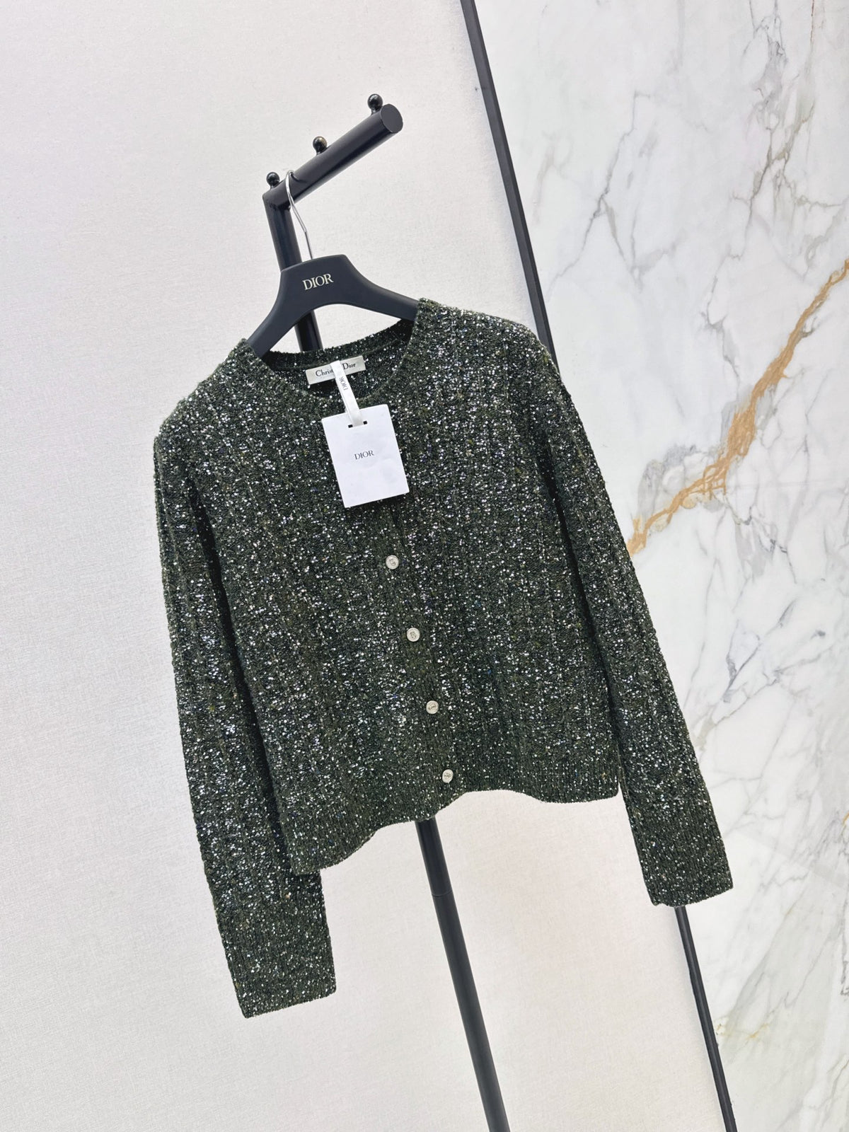 🔥Highest Quality🔥26FW New Iridescent Sequin Cashmere Cardigan 🖤