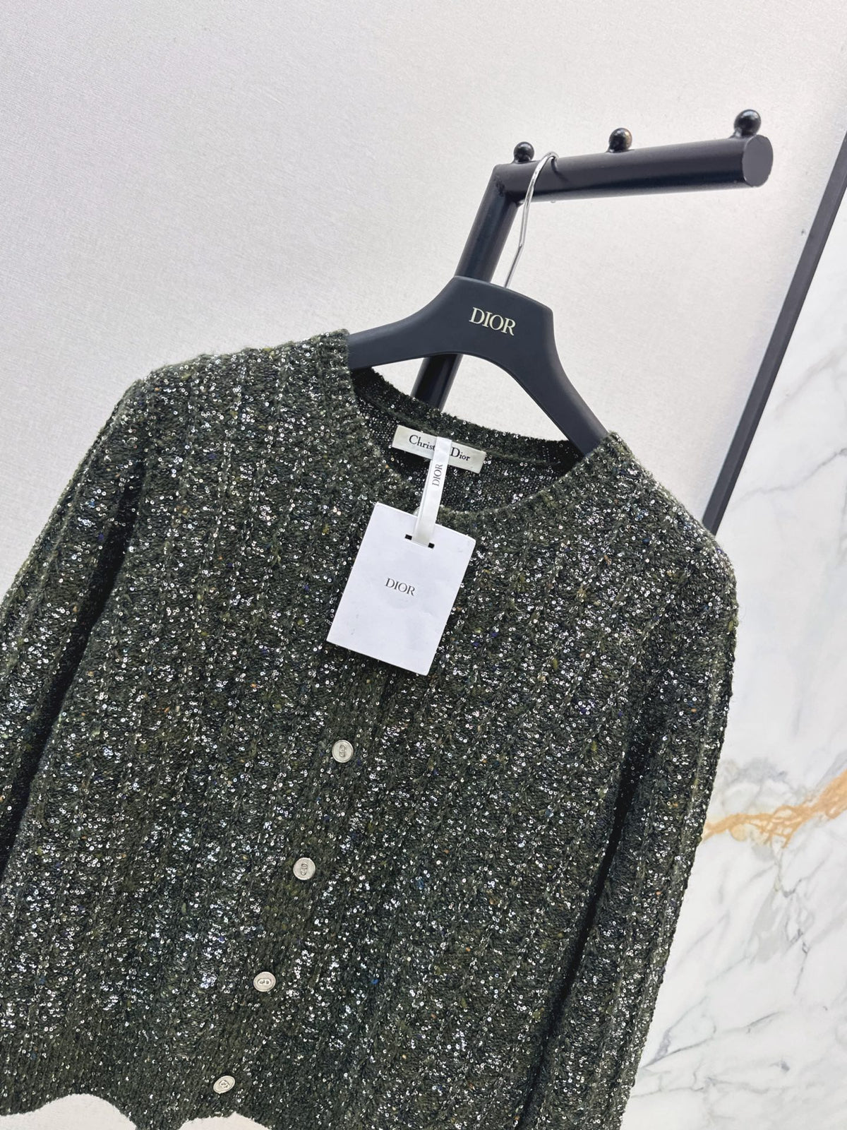 🔥Highest Quality🔥26FW New Iridescent Sequin Cashmere Cardigan 🖤