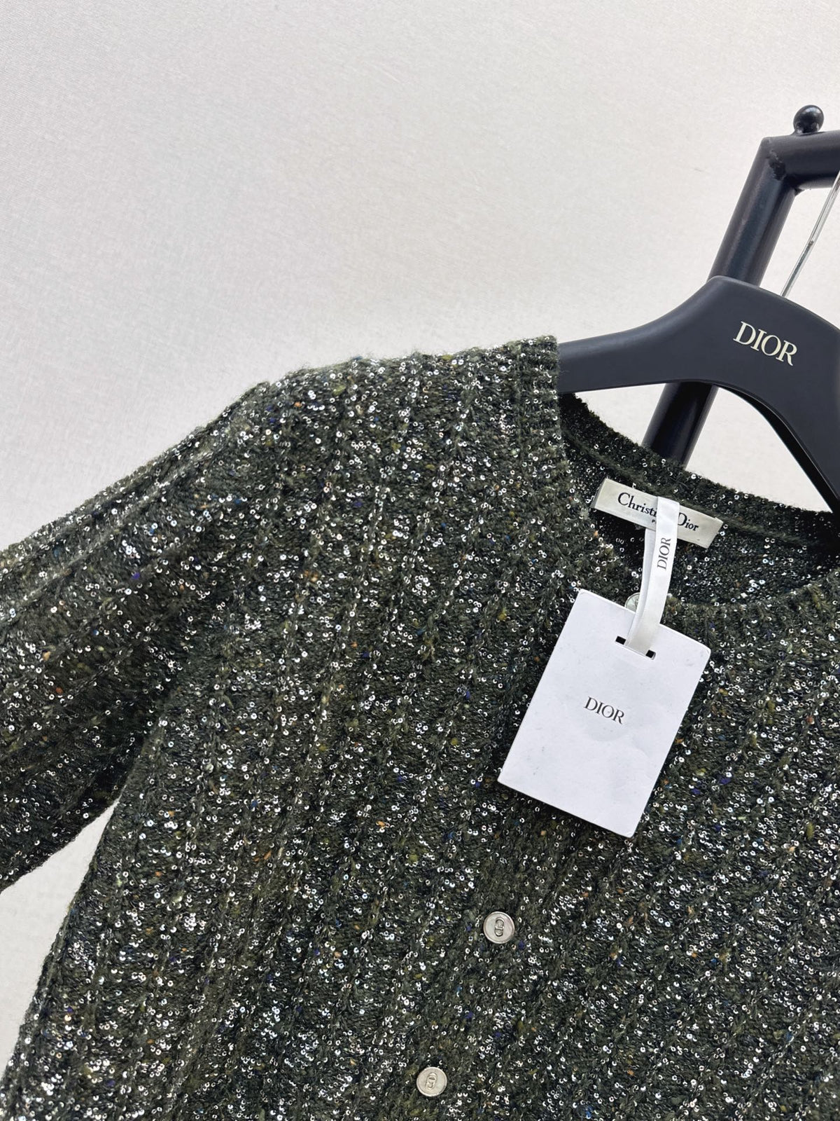 🔥Highest Quality🔥26FW New Iridescent Sequin Cashmere Cardigan 🖤