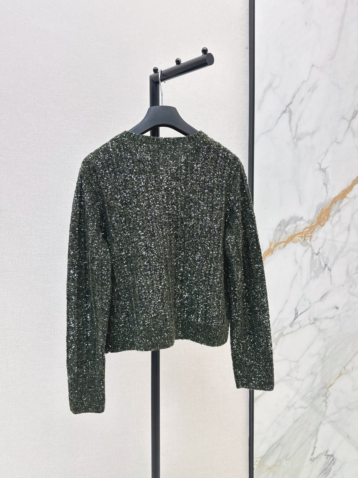 🔥Highest Quality🔥26FW New Iridescent Sequin Cashmere Cardigan 🖤
