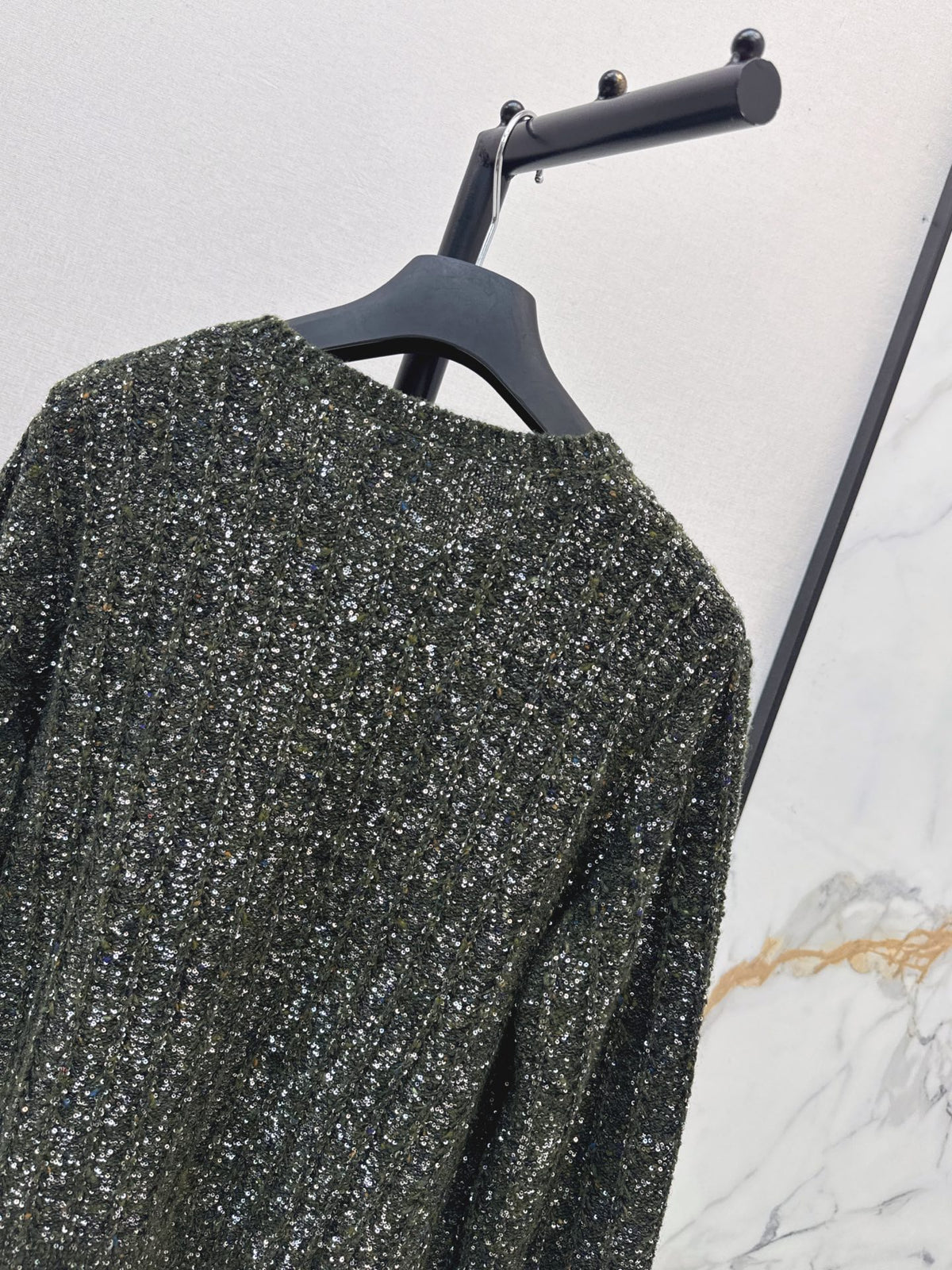 🔥Highest Quality🔥26FW New Iridescent Sequin Cashmere Cardigan 🖤