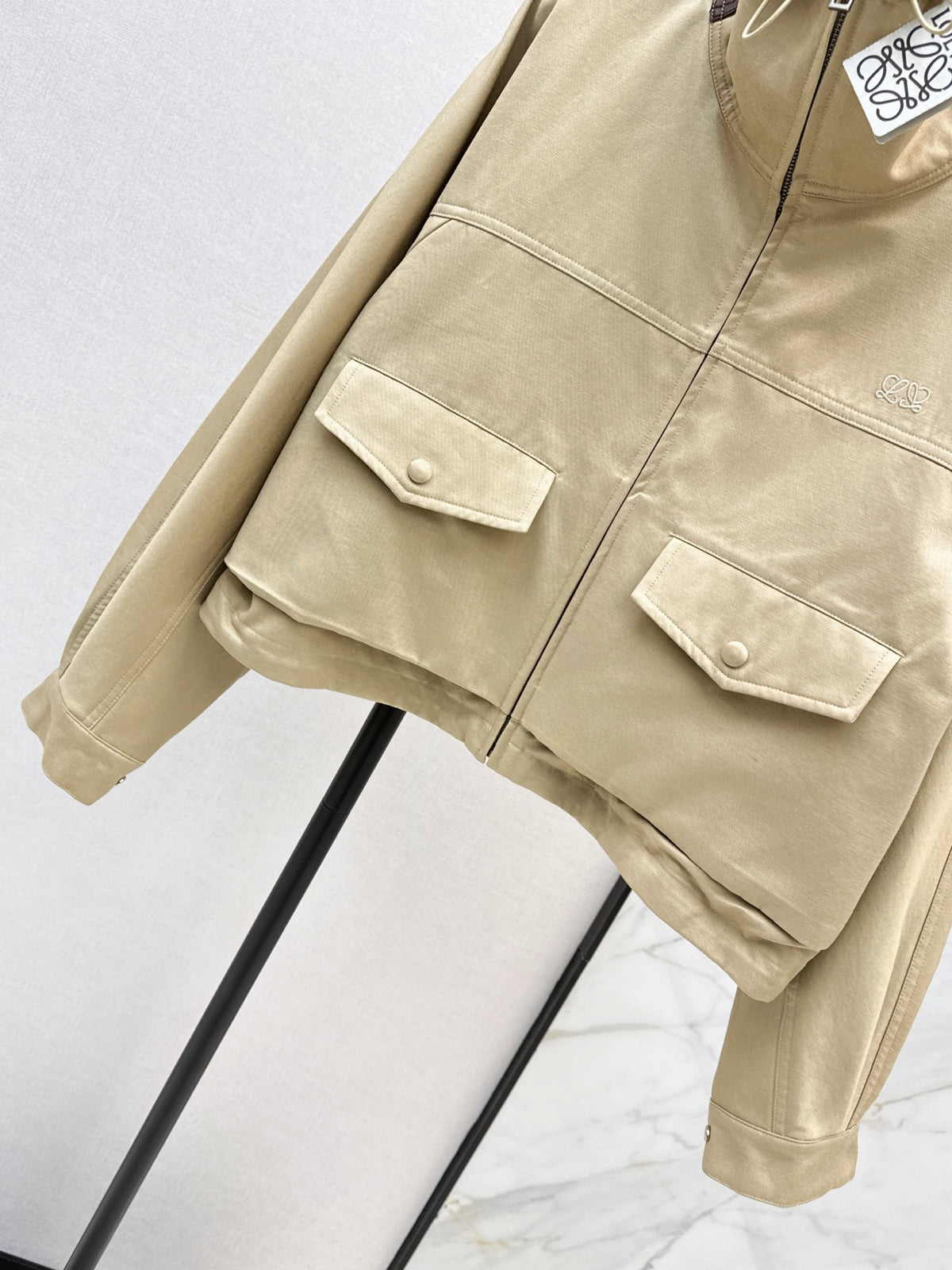 26FW New High-Neck Zip-Up Jacket with Leather Paneling 🤎