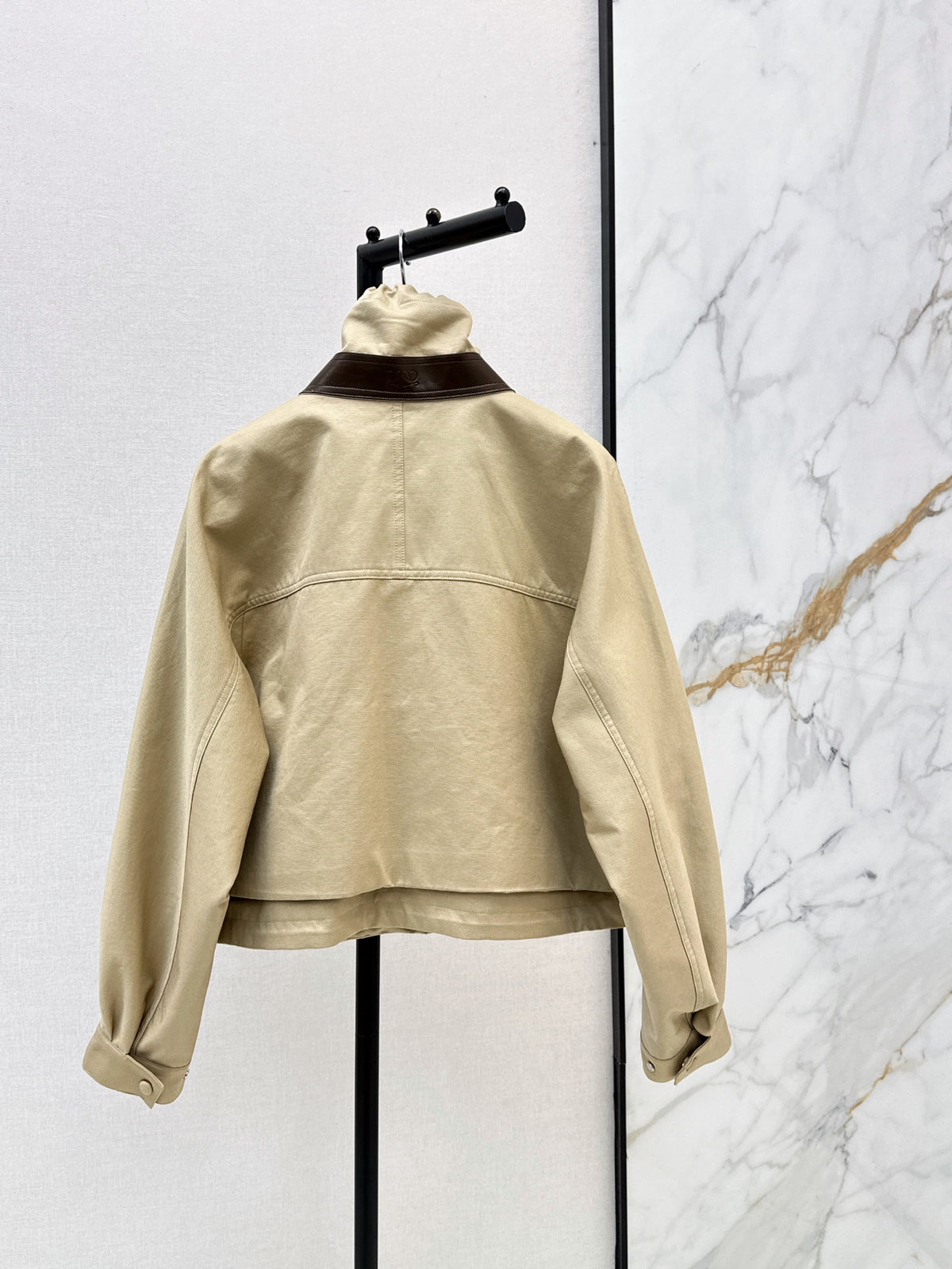 26FW New High-Neck Zip-Up Jacket with Leather Paneling 🤎