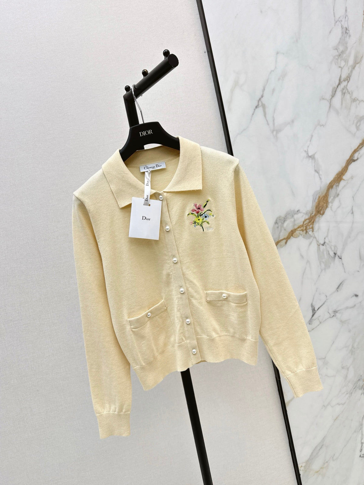 26FW New Collared Long-Sleeve Knit Cardigan 🩵