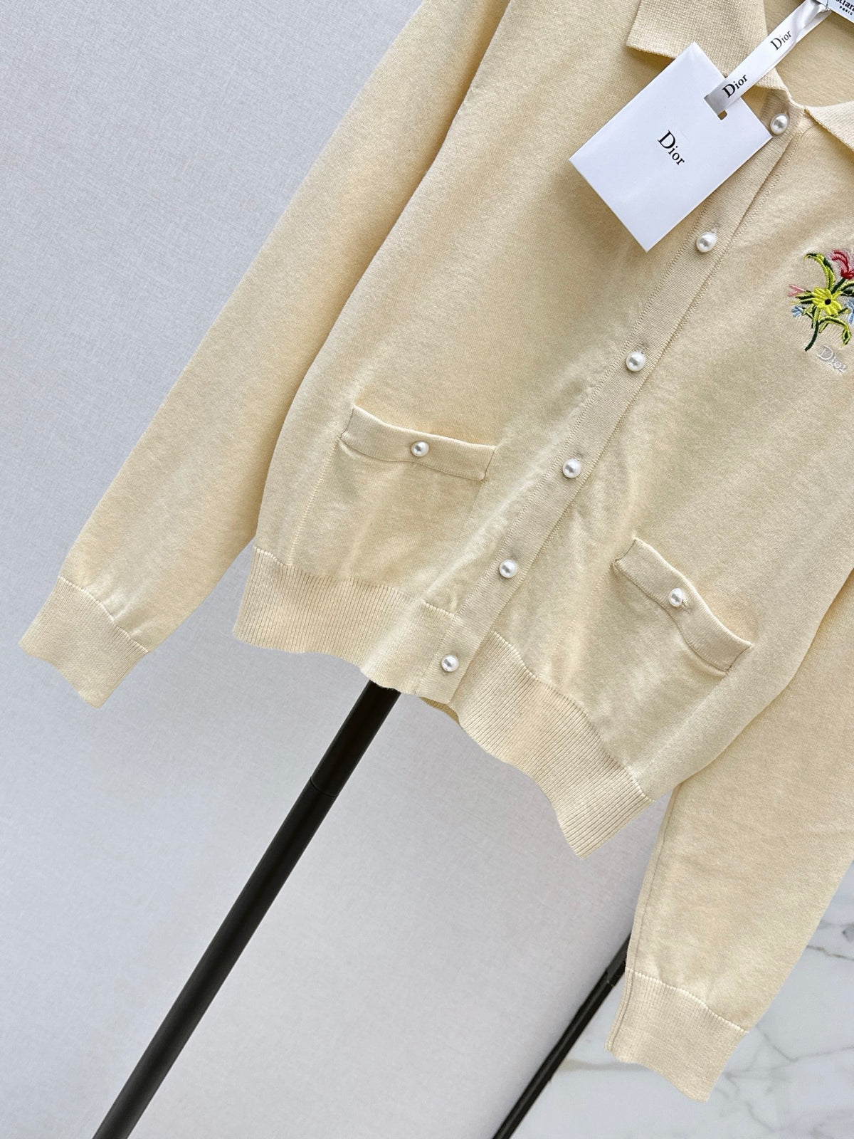 26FW New Collared Long-Sleeve Knit Cardigan 🩵