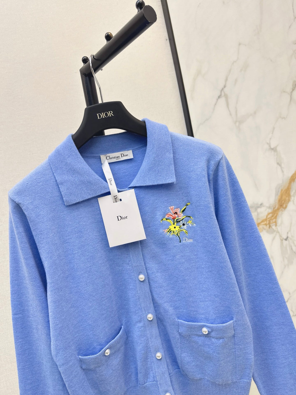 26FW New Collared Long-Sleeve Knit Cardigan 🩵