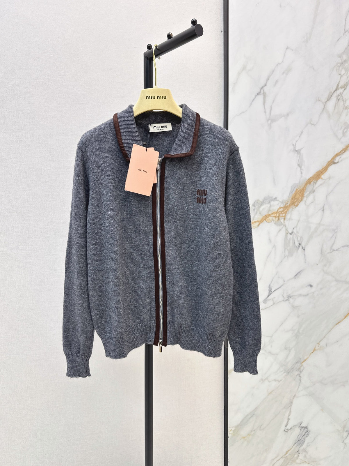 26FW New Collared Zip-Up Cardigan 🩶
