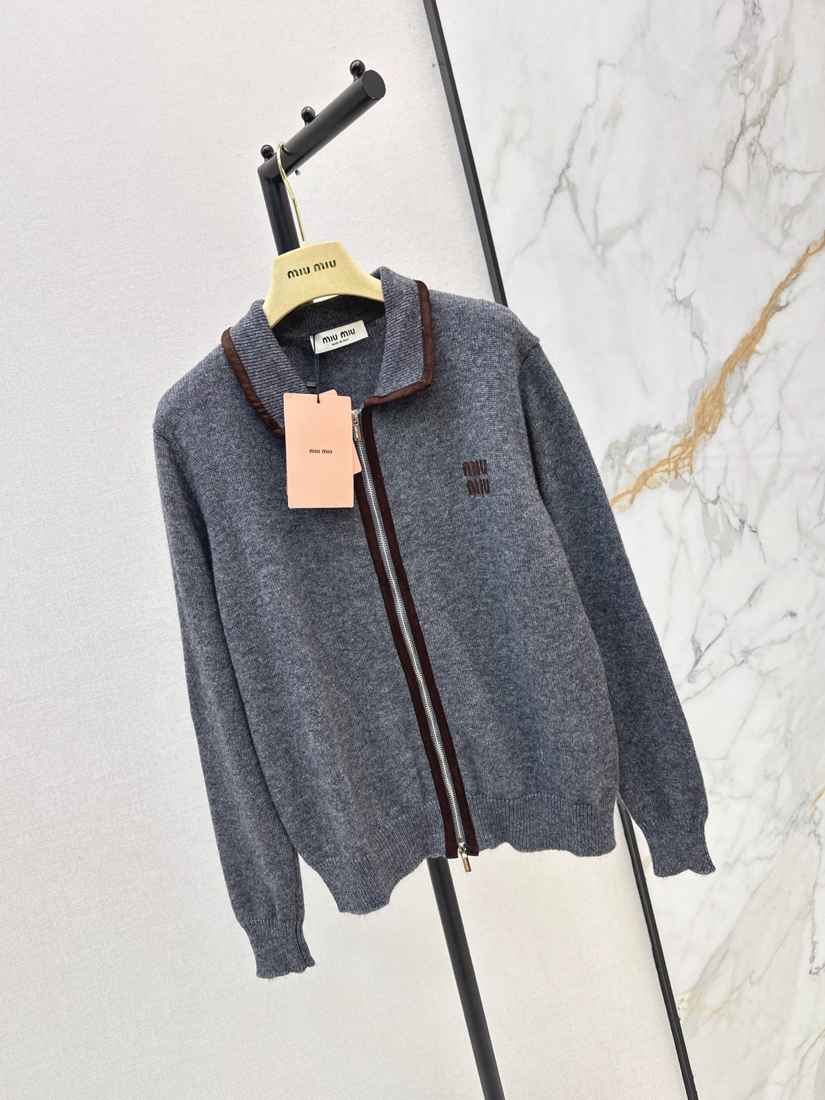 26FW New Collared Zip-Up Cardigan 🩶
