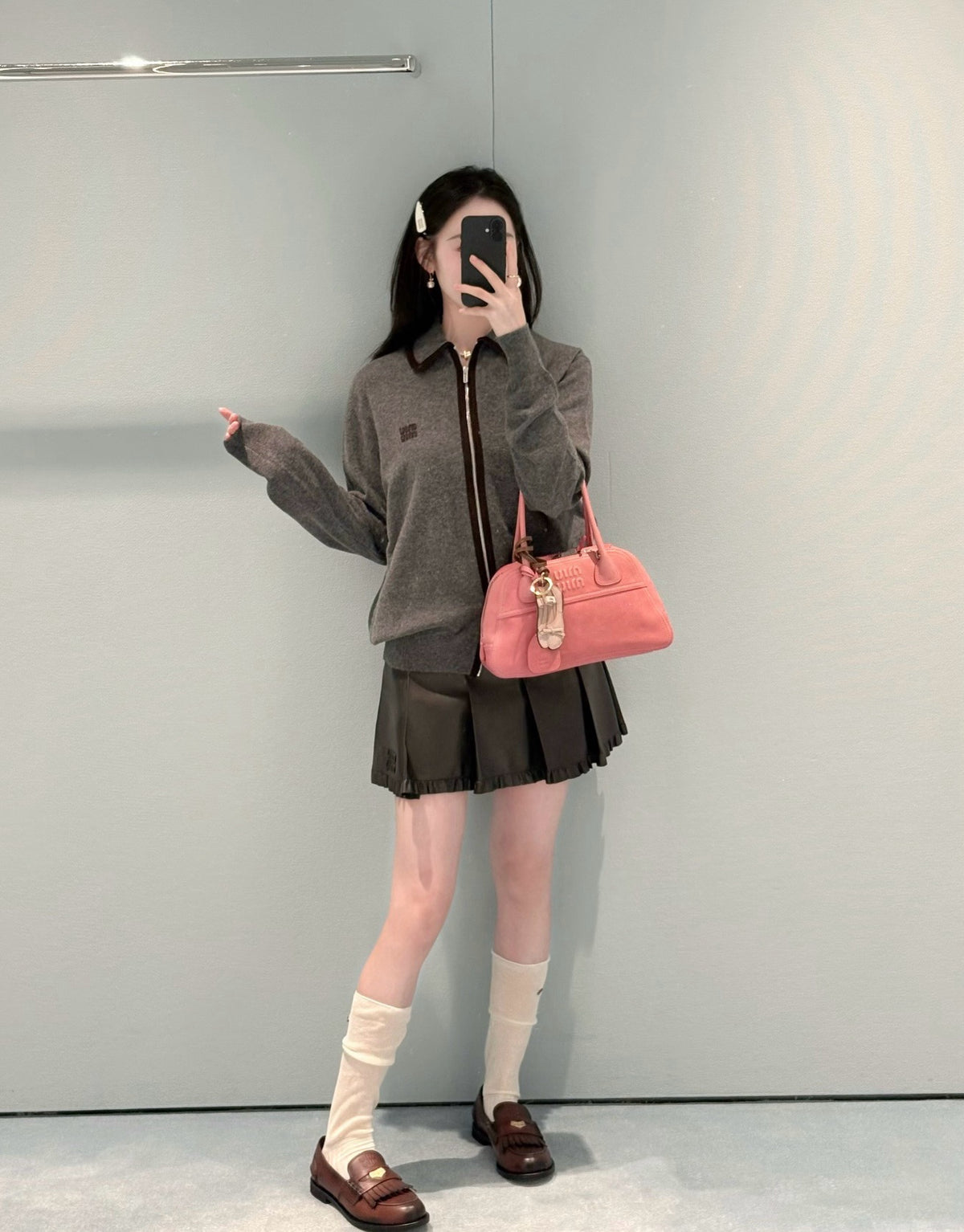 26FW New Collared Zip-Up Cardigan 🩶