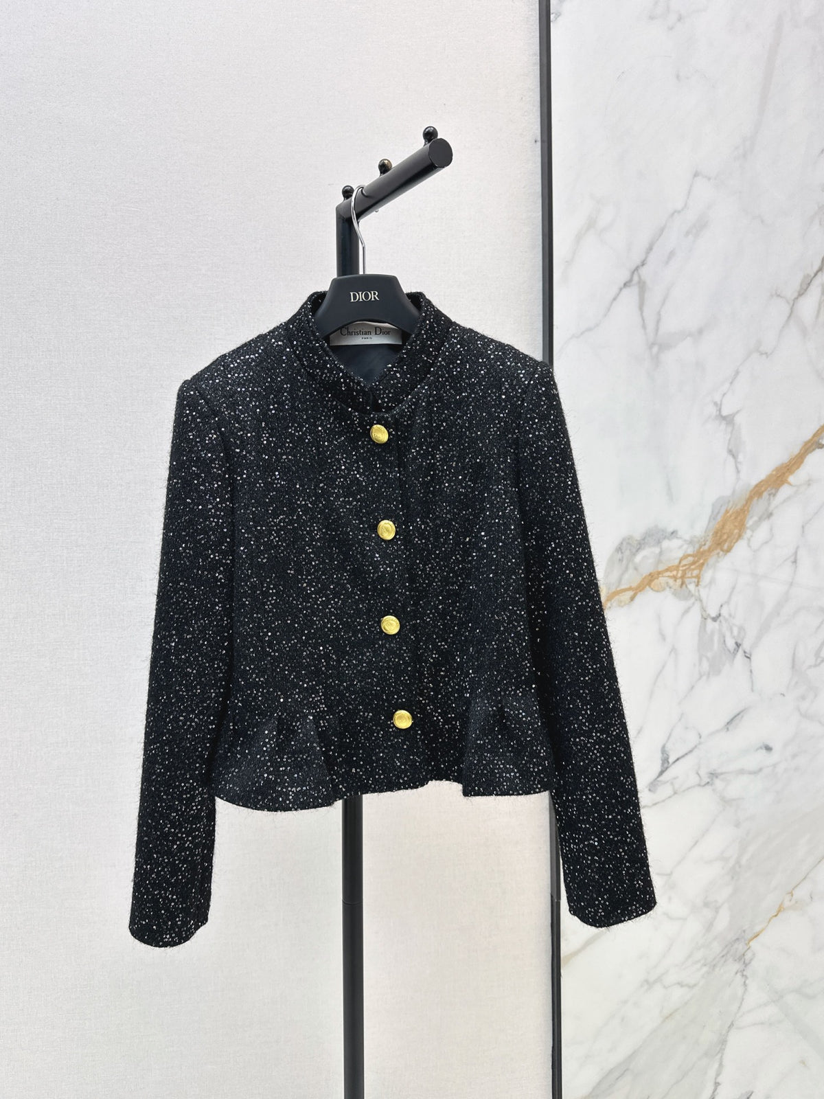 26FW New Sequin Tweed Stand-Collar Jacket 🖤