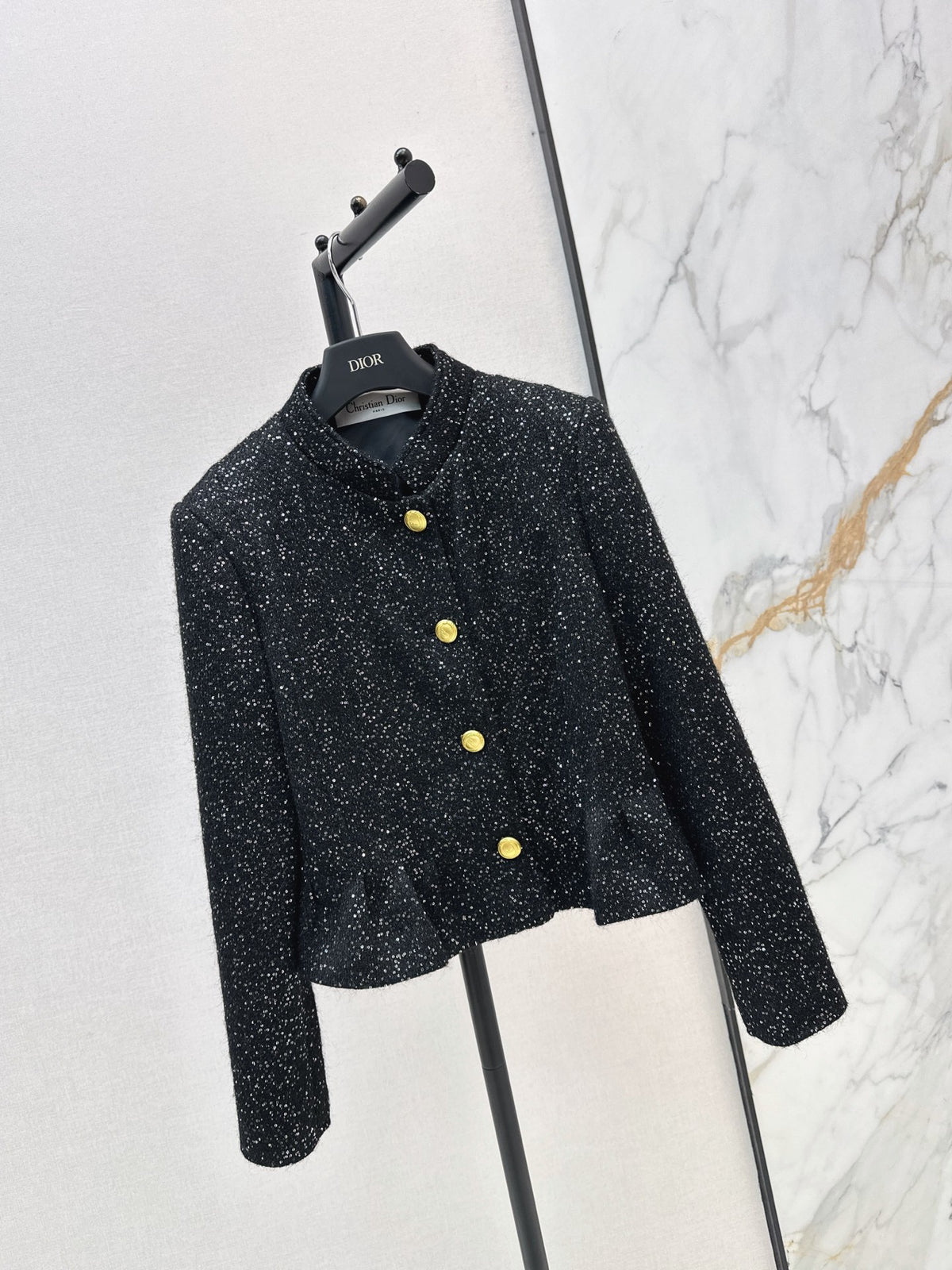 26FW New Sequin Tweed Stand-Collar Jacket 🖤