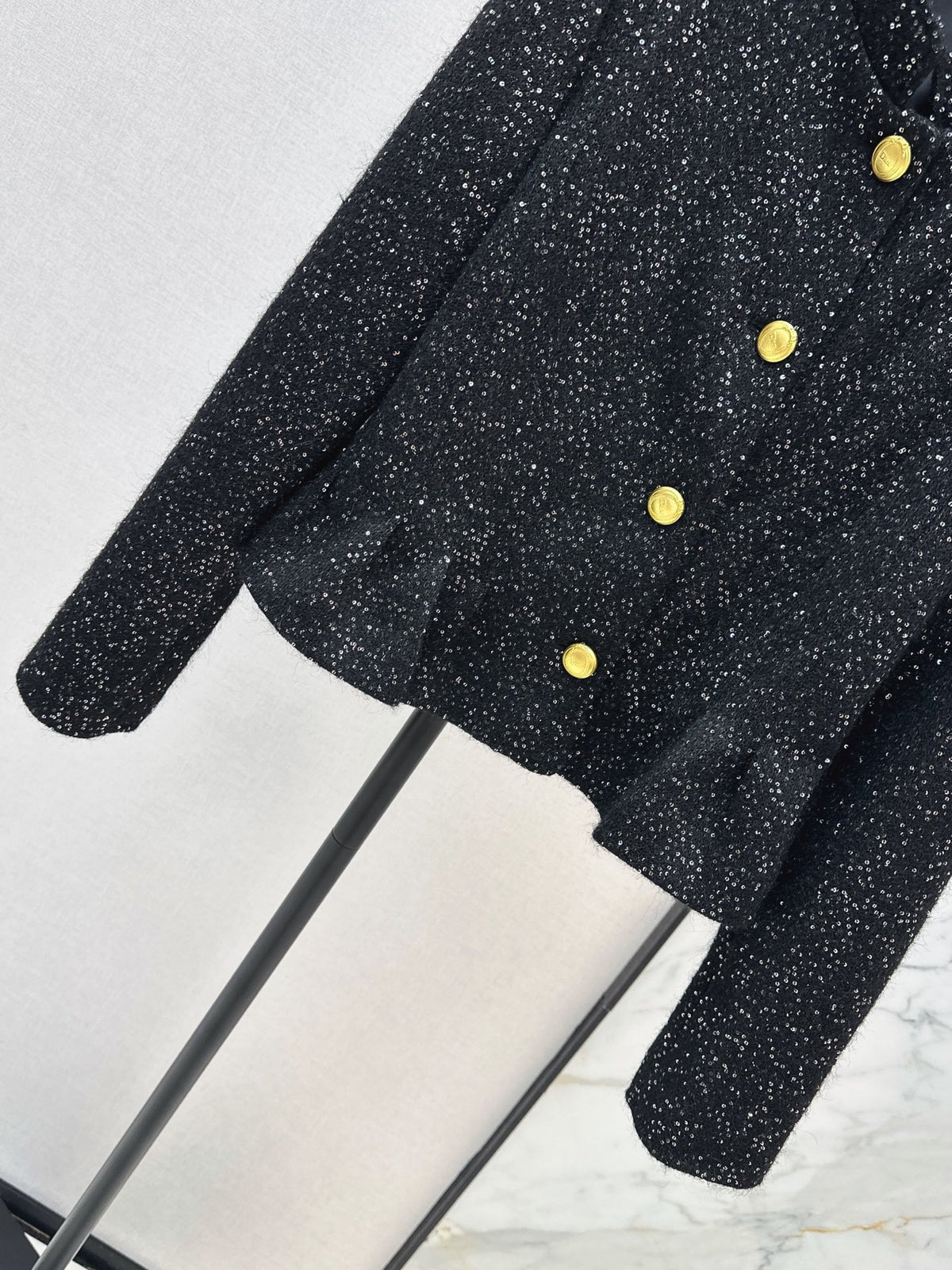 26FW New Sequin Tweed Stand-Collar Jacket 🖤
