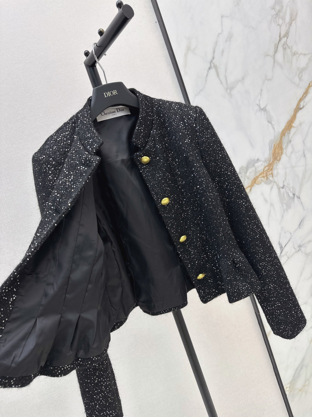 26FW New Sequin Tweed Stand-Collar Jacket 🖤