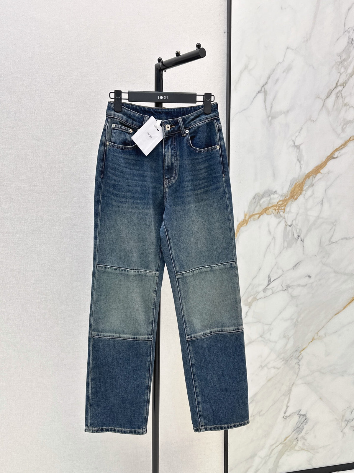 26FW New Retro Washed Denim Jeans with Panel Design 🩵