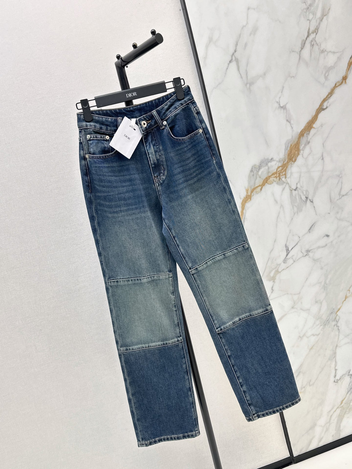 26FW New Retro Washed Denim Jeans with Panel Design 🩵