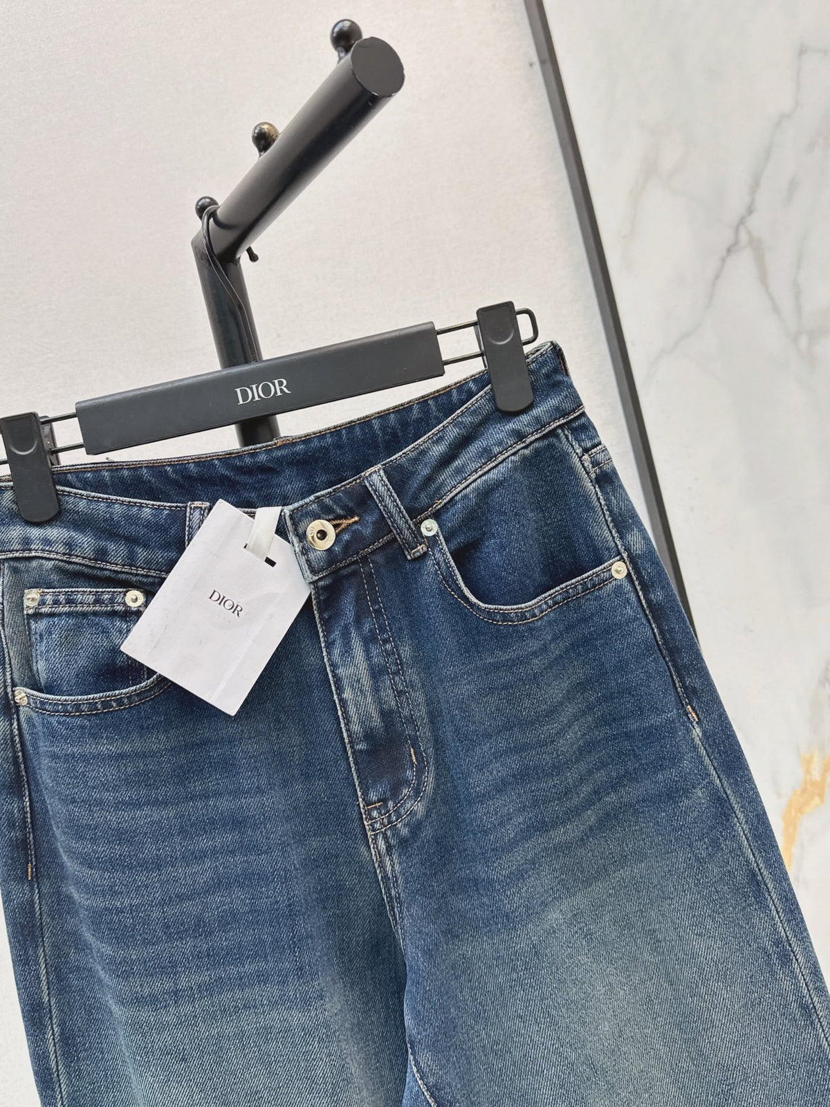 26FW New Retro Washed Denim Jeans with Panel Design 🩵