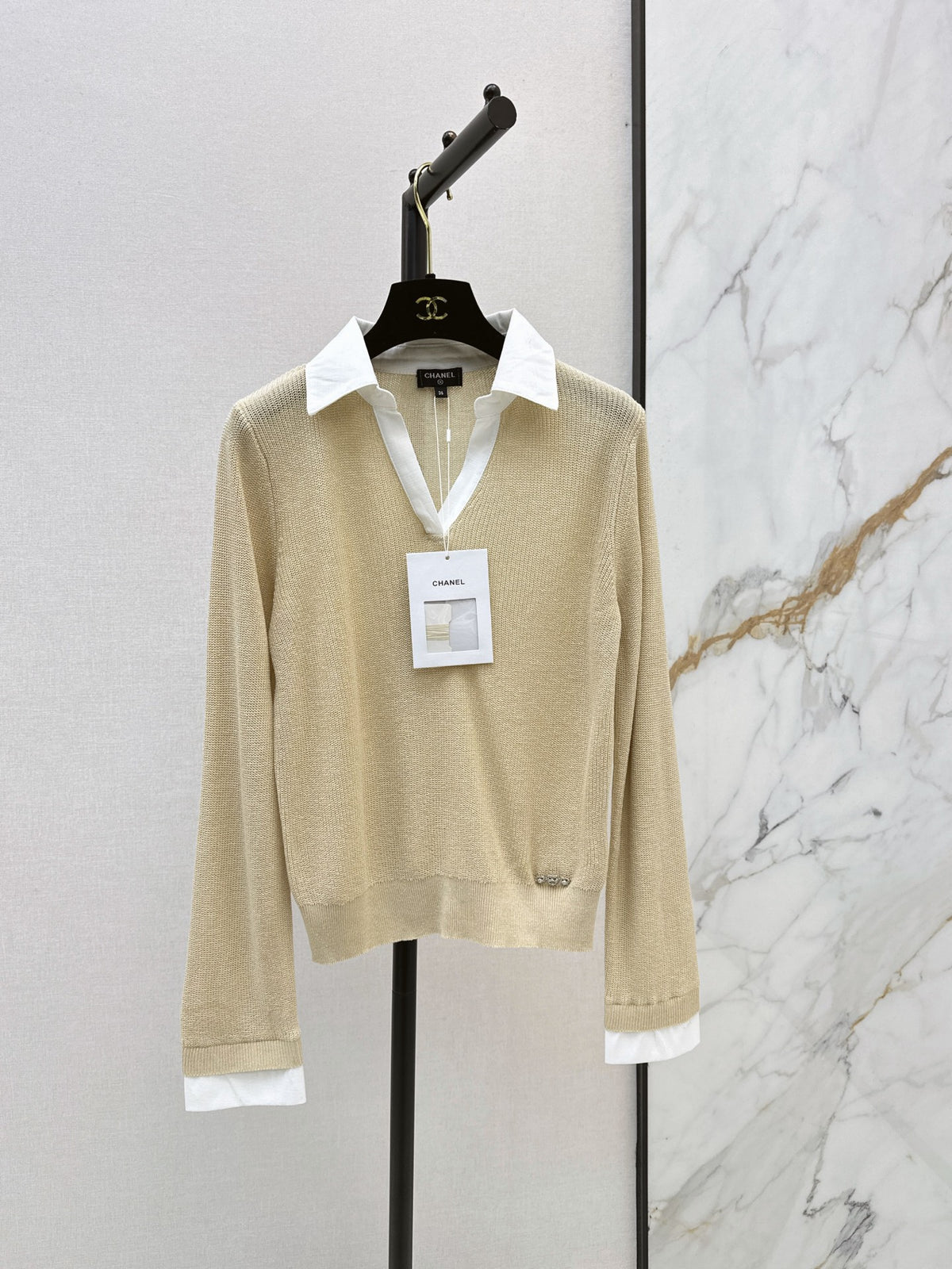 26FW New Color-Block Collar Knit Top 🤍