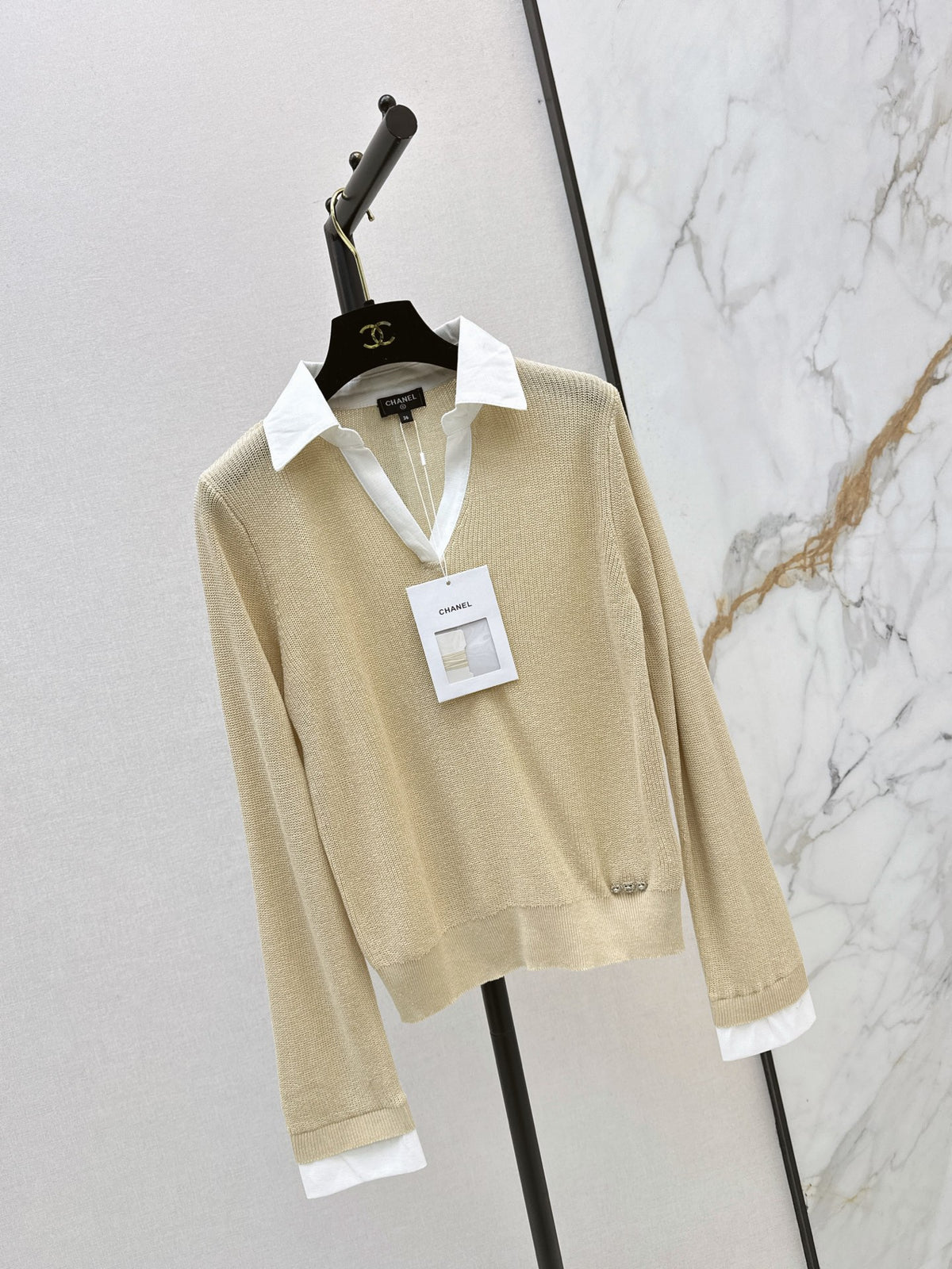 26FW New Color-Block Collar Knit Top 🤍