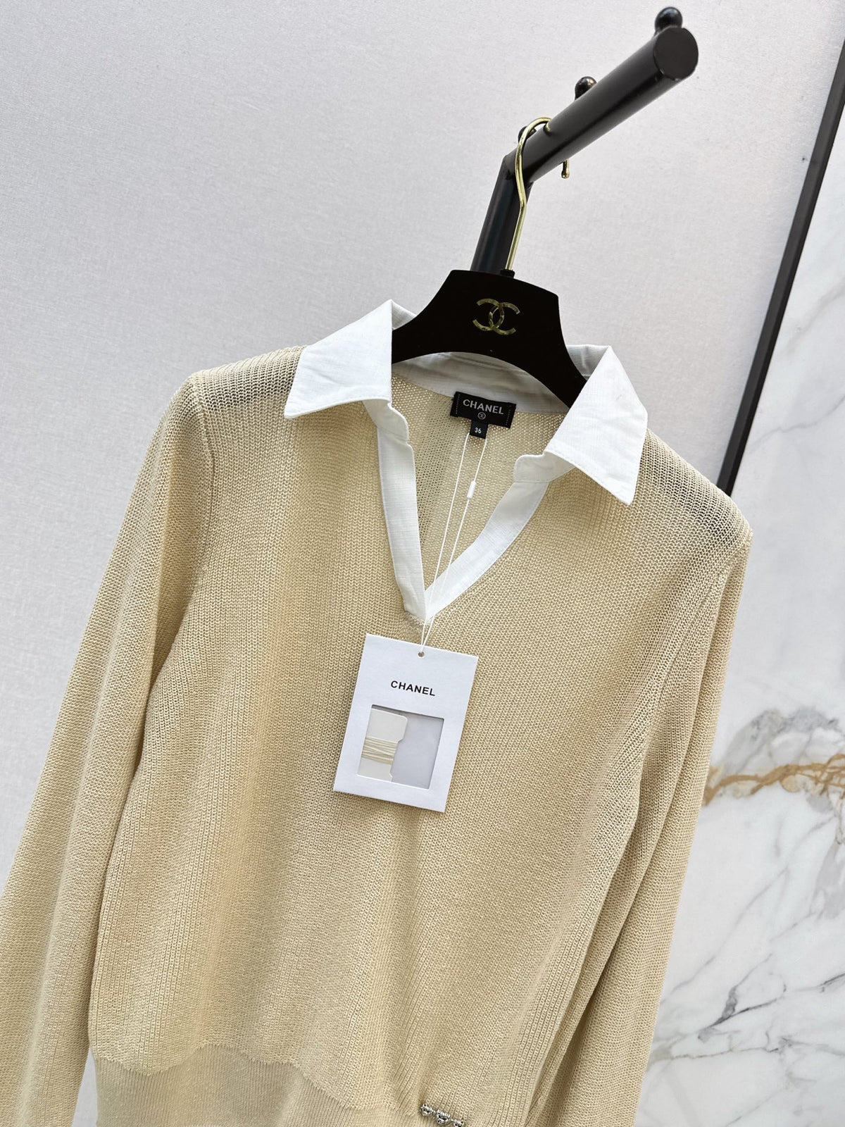 26FW New Color-Block Collar Knit Top 🤍