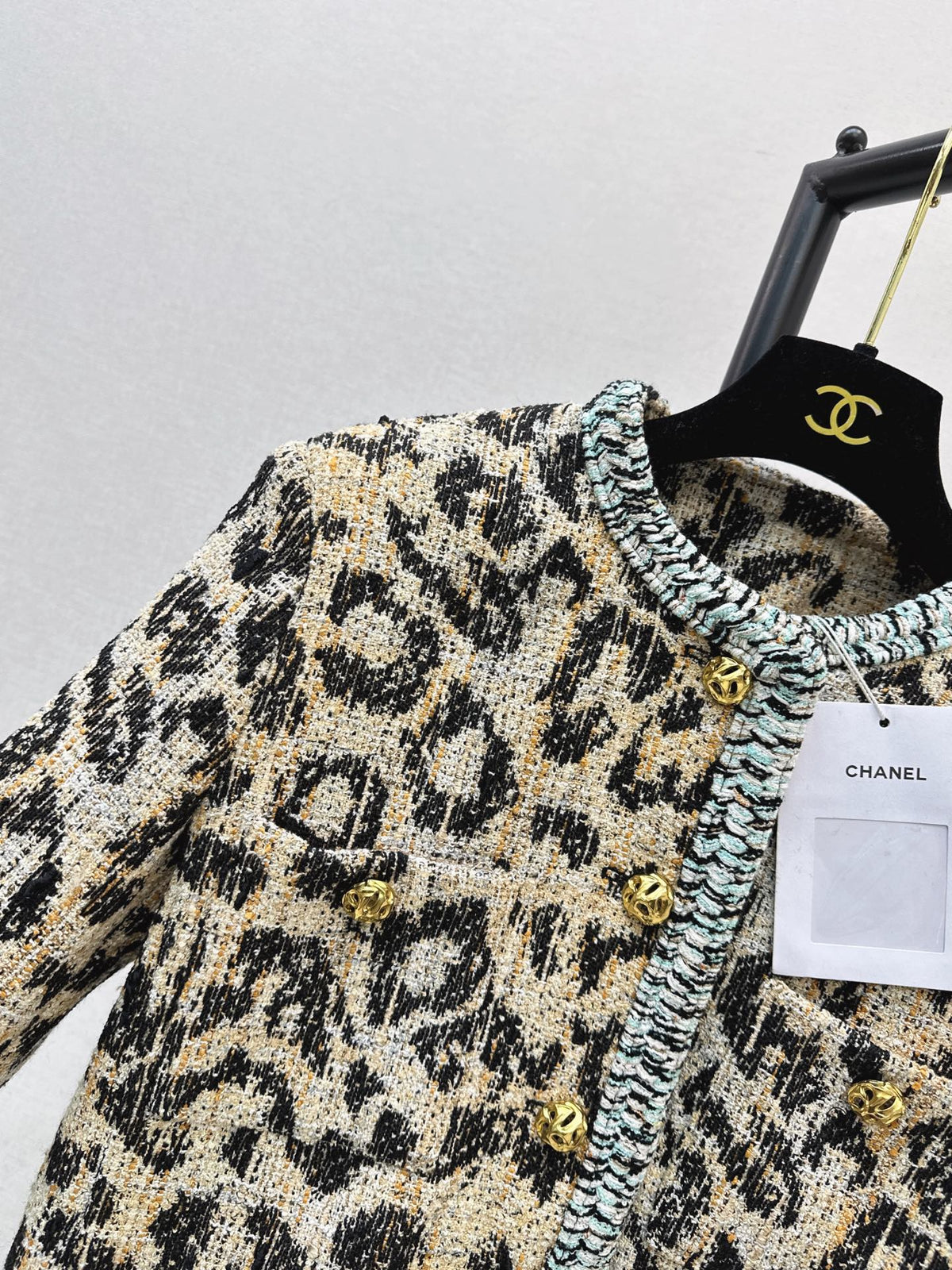 🔥Highest Quality🔥26FW New Leopard Jacquard Crew-Neck Knit Jacket 🤍