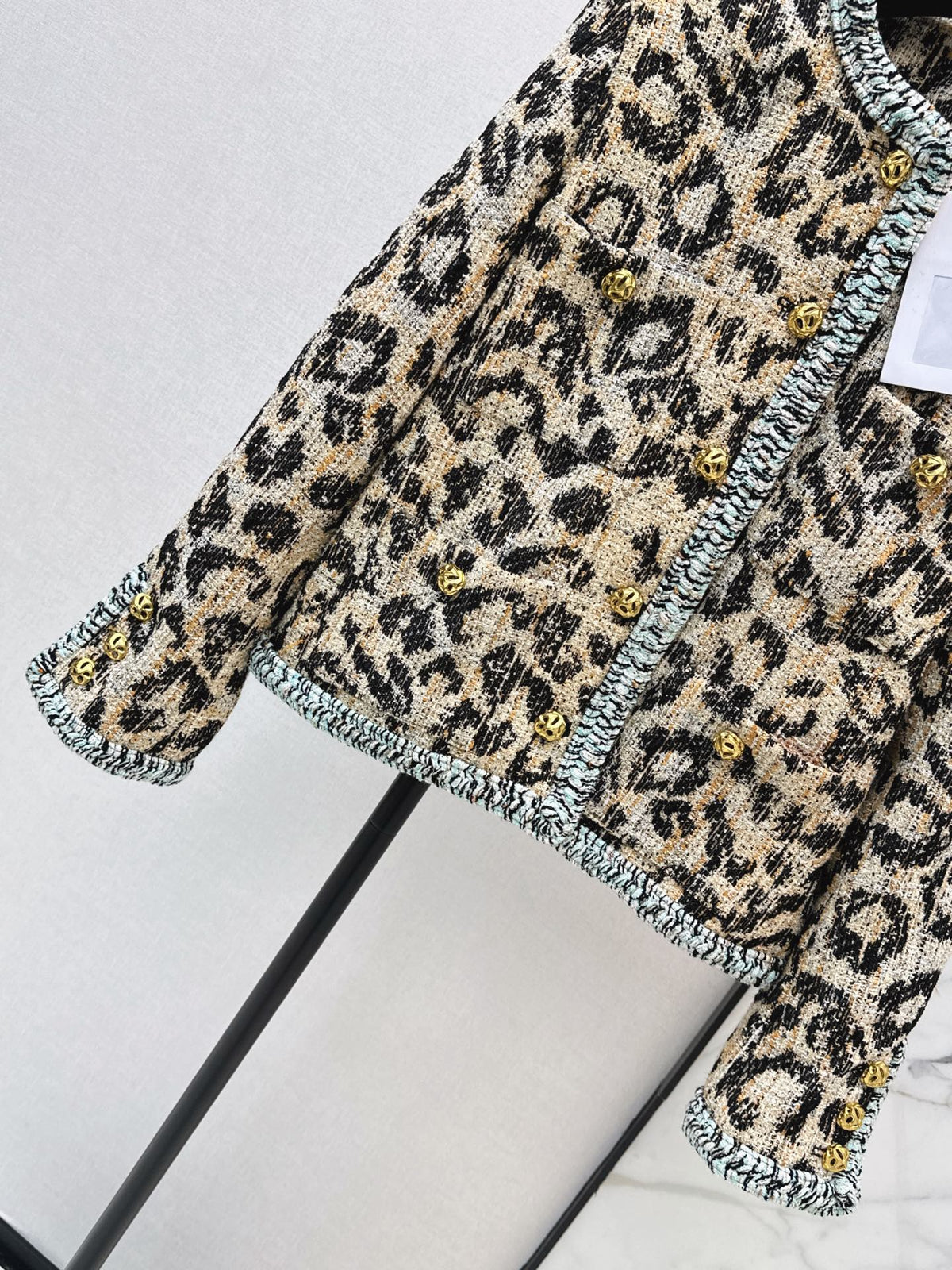 🔥Highest Quality🔥26FW New Leopard Jacquard Crew-Neck Knit Jacket 🤍