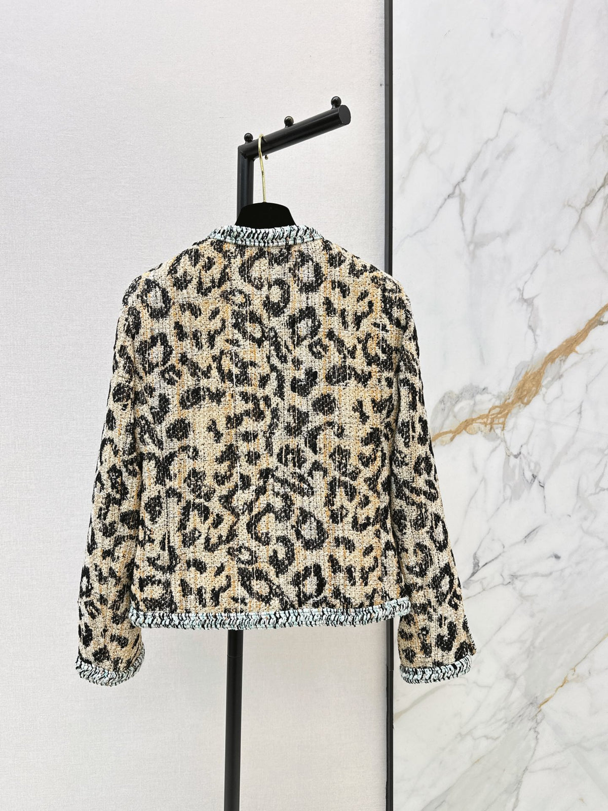 🔥Highest Quality🔥26FW New Leopard Jacquard Crew-Neck Knit Jacket 🤍