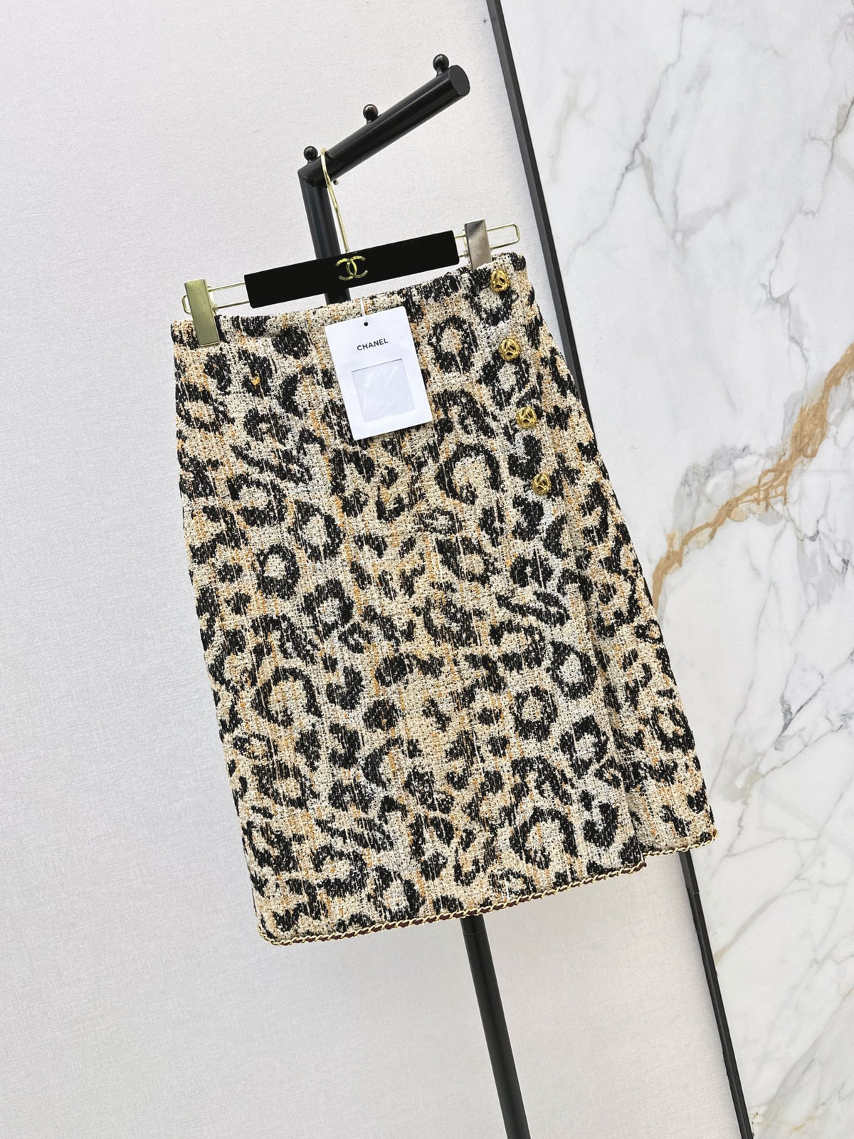 🔥Highest Quality🔥26FW New High-Waisted Bodycon Skirt with Jacquard Leopard Print 🤍