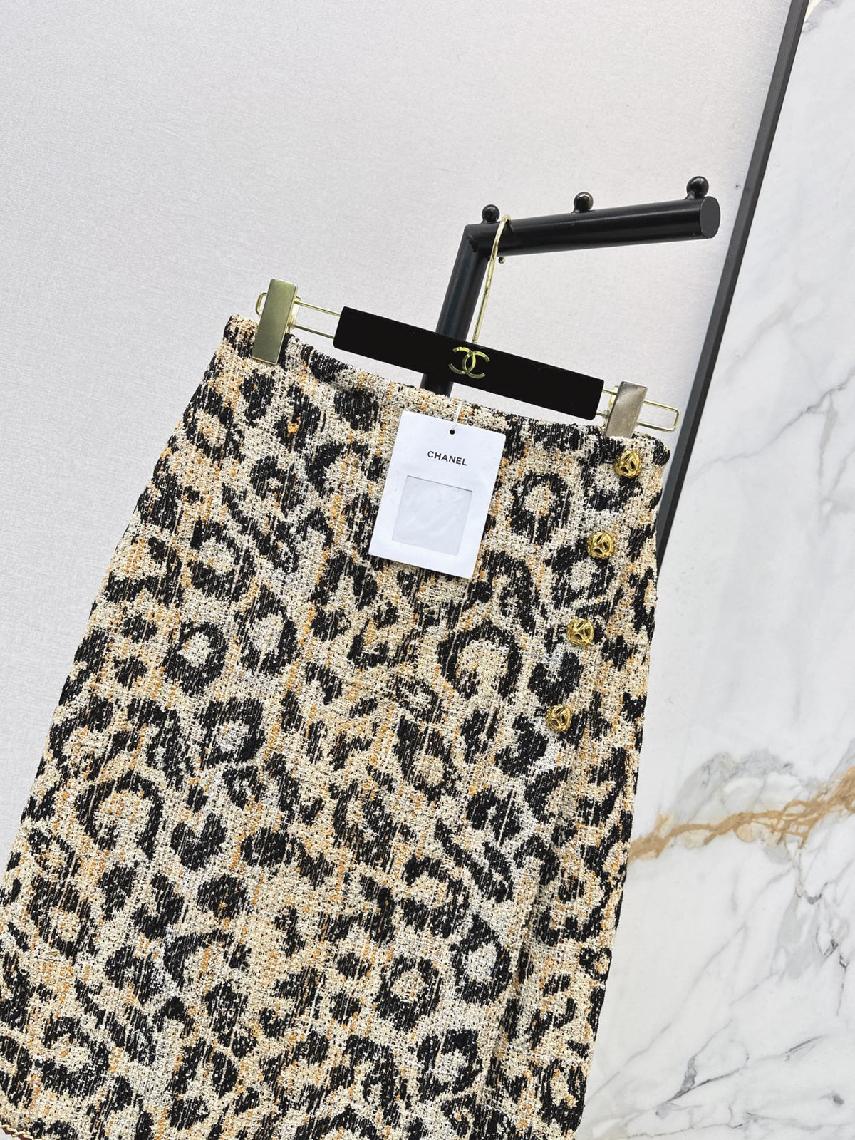 🔥Highest Quality🔥26FW New High-Waisted Bodycon Skirt with Jacquard Leopard Print 🤍