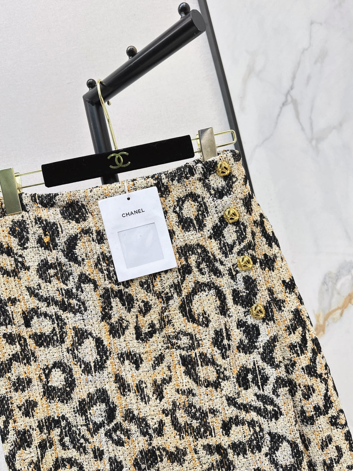 🔥Highest Quality🔥26FW New High-Waisted Bodycon Skirt with Jacquard Leopard Print 🤍