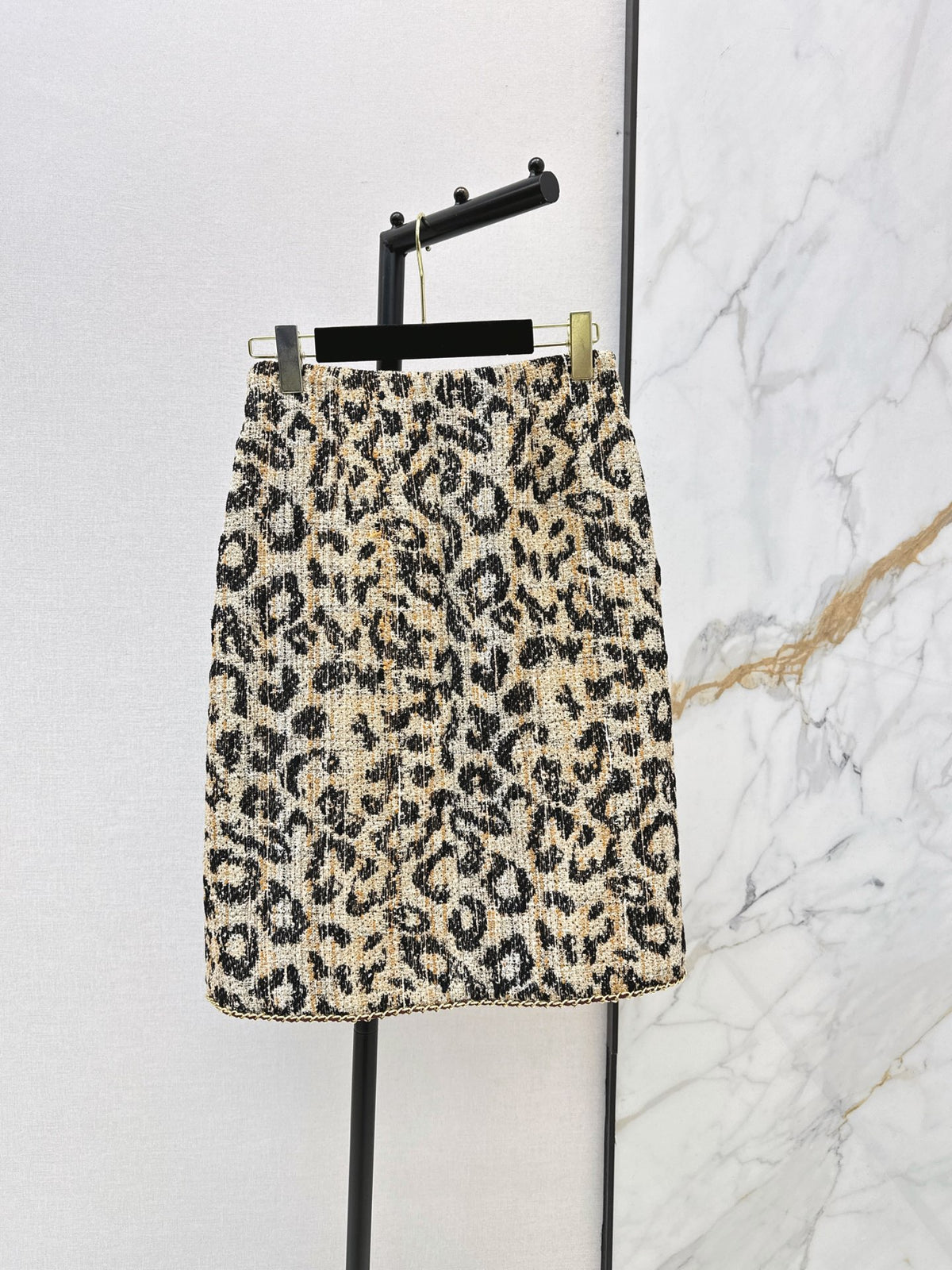 🔥Highest Quality🔥26FW New High-Waisted Bodycon Skirt with Jacquard Leopard Print 🤍